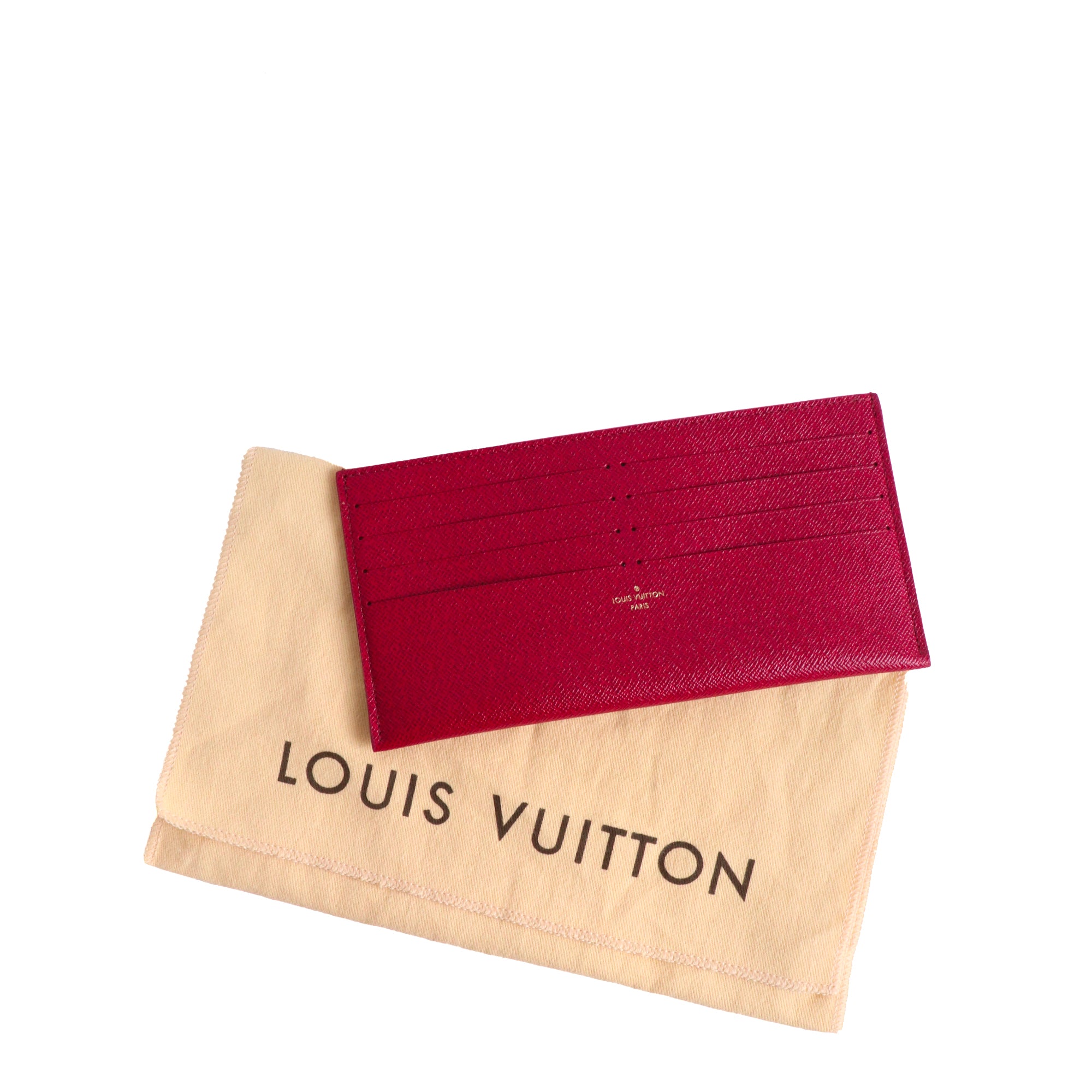 LOUIS VUITTON - Porte cartes Félicie Louis Vuitton en cuir grainé violet