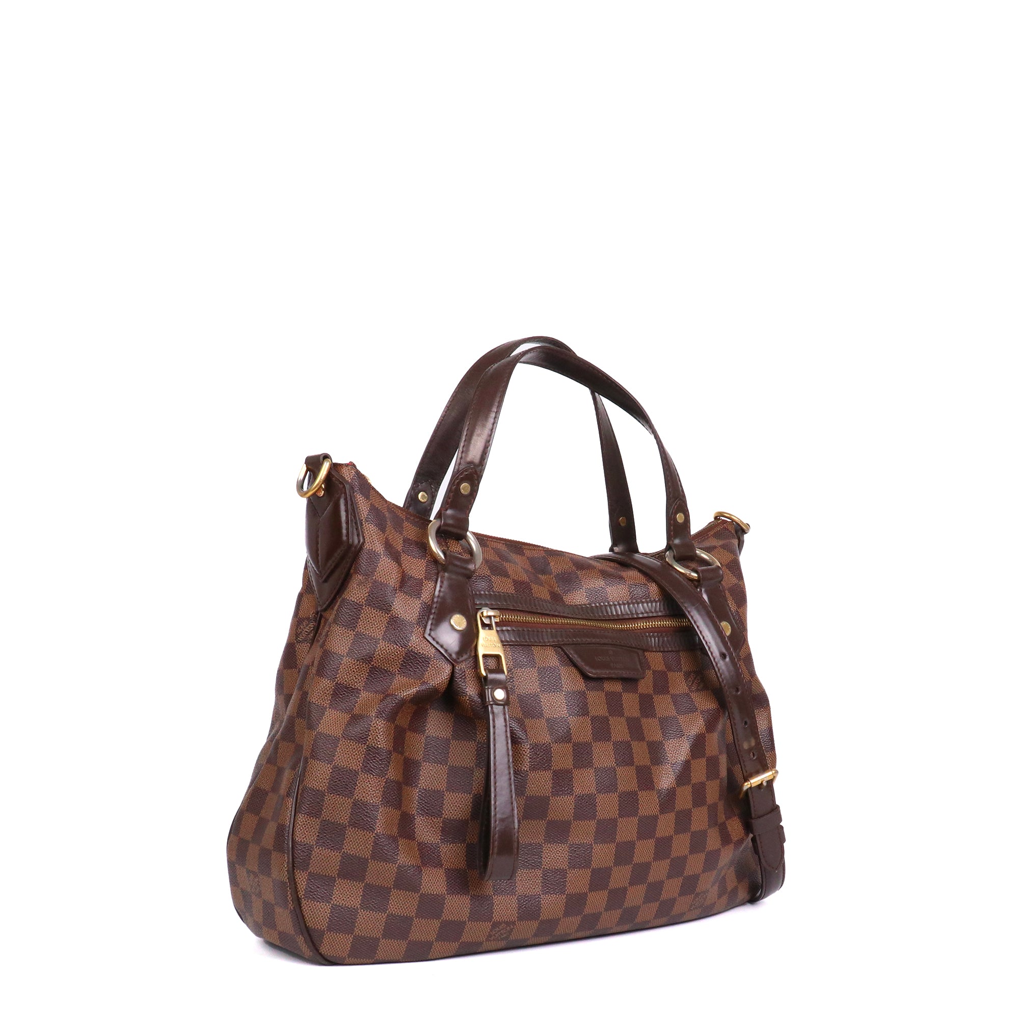 LOUIS VUITTON - Sac à épaule Evora MM Louis Vuitton en toile damier ébène vintage