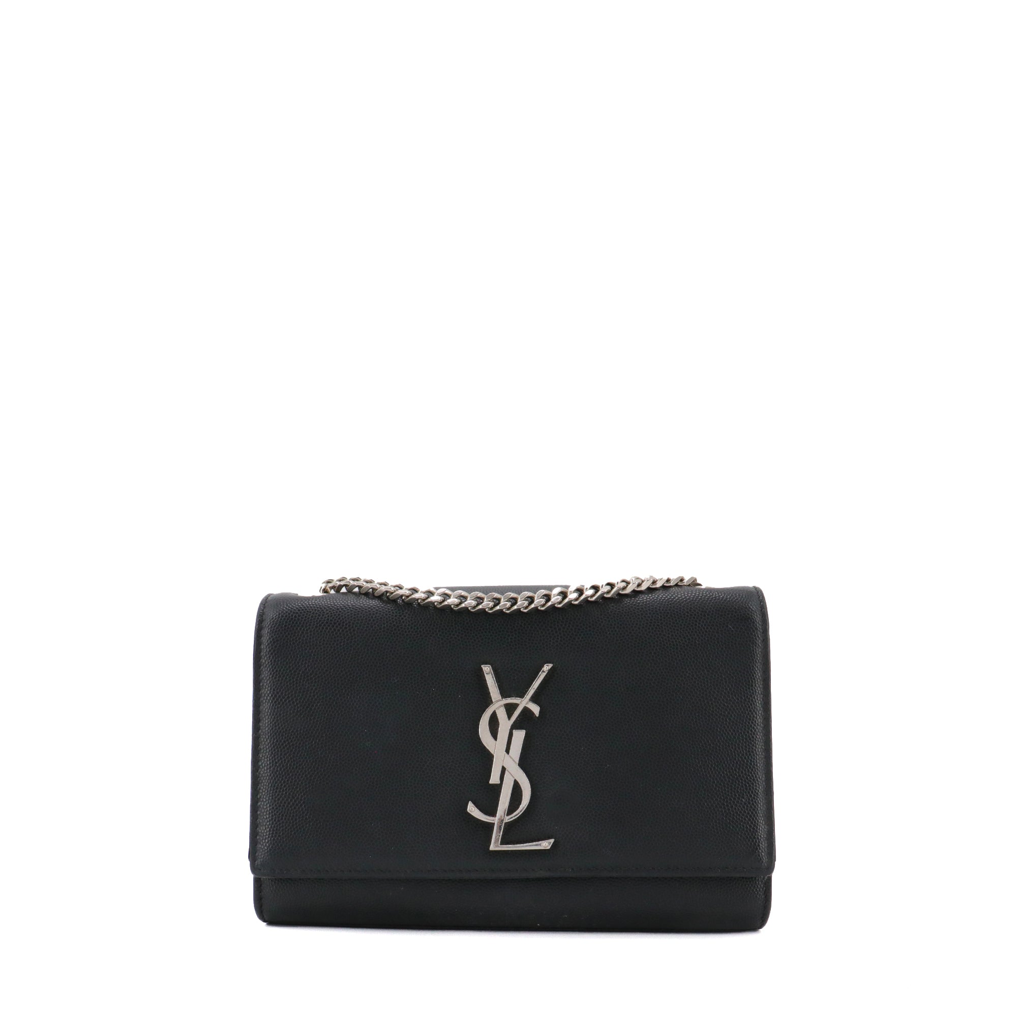 SAINT LAURENT - Sac à bandoulière Kate Small Saint Laurent en cuir grainé noir