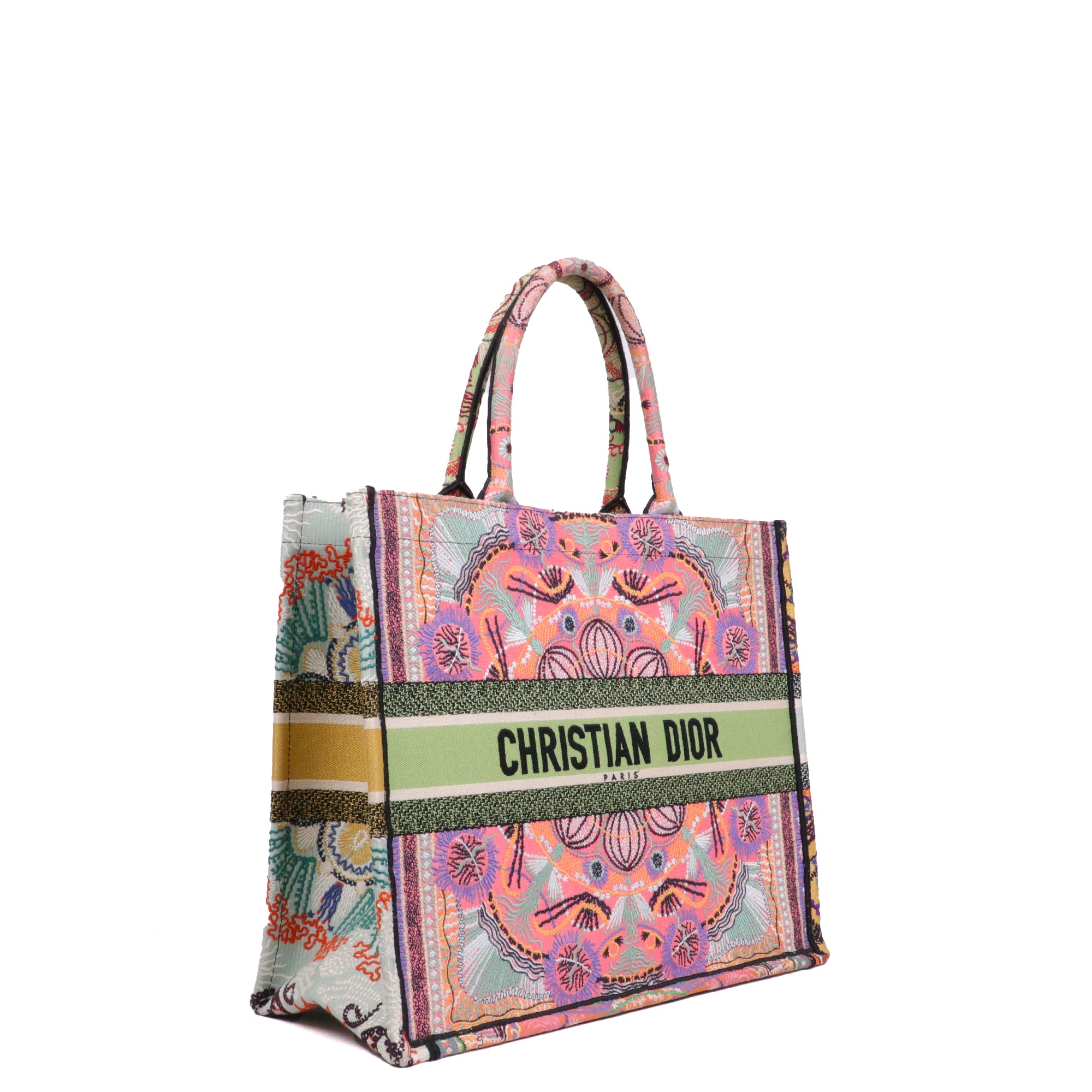 DIOR - Sac cabas Book Tote Large Pink Cruise Dior en toile multicolore