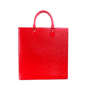 LOUIS VUITTON - Sac cabas plat GM Louis Vuitton en cuir épi rouge