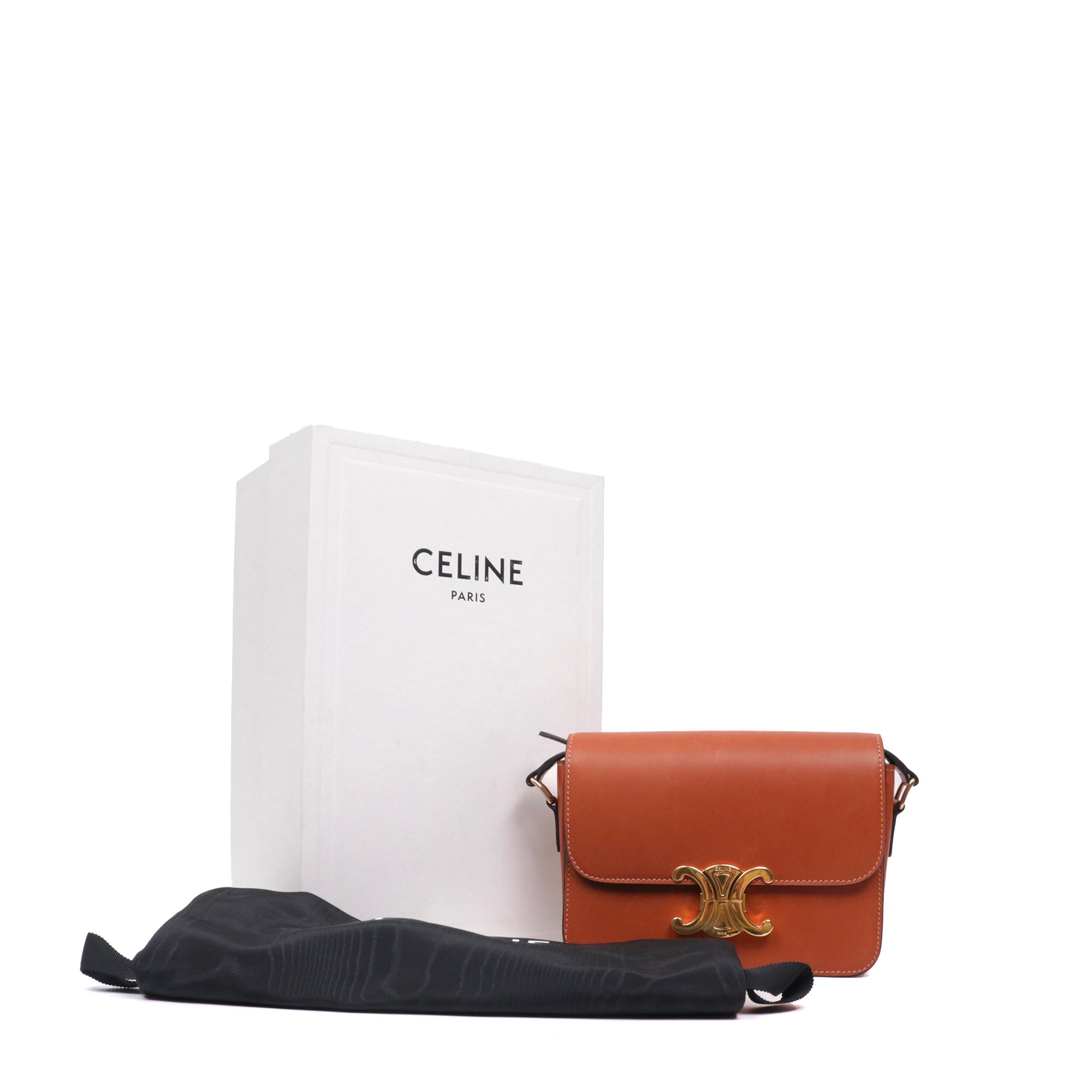 CELINE - Triomphe teen shoulder bag in artic white box leather