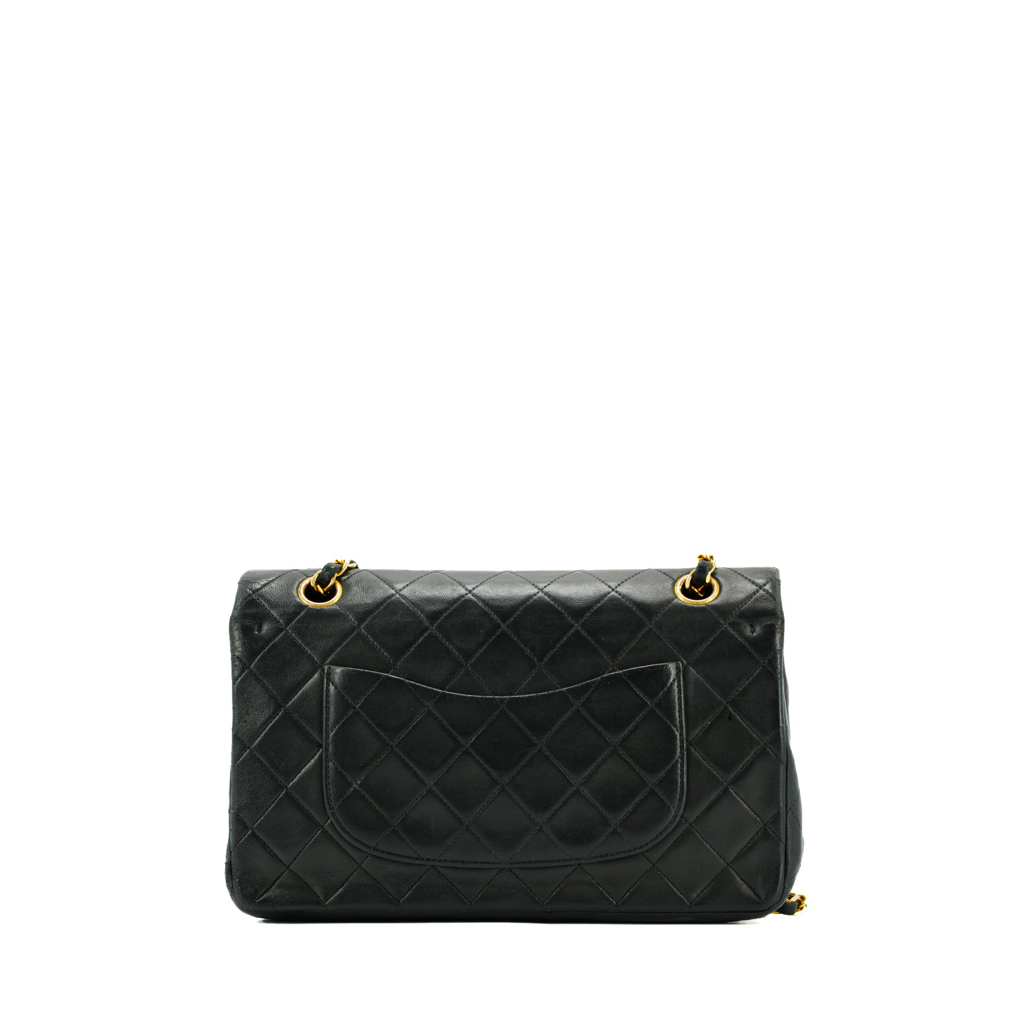CHANEL - Sac à main Classique/Timeless medium Chanel en cuir matelassé noir vintage