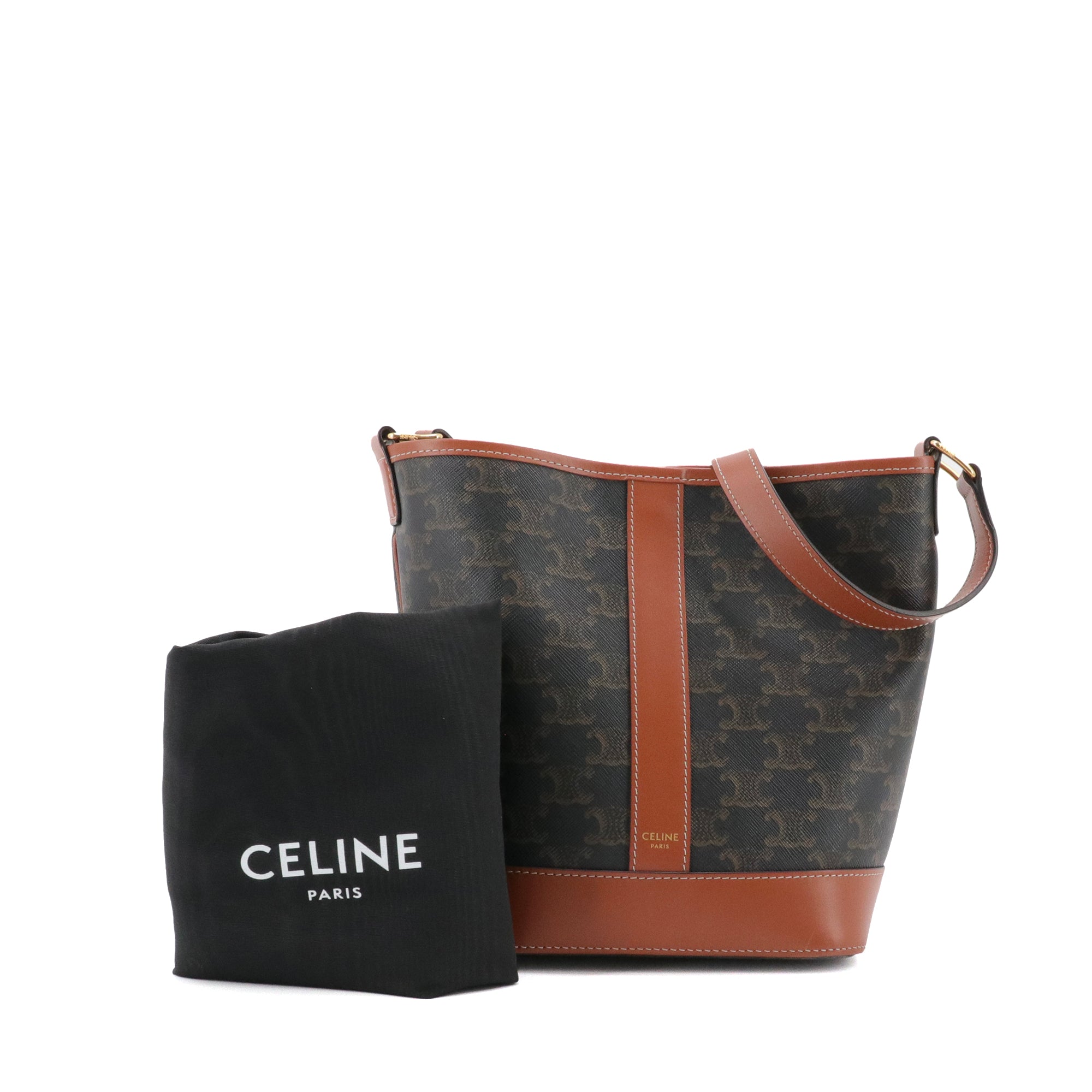 CELINE - Celine PM Bucket Shoulder Bag in Monogrammed Coated Canvas