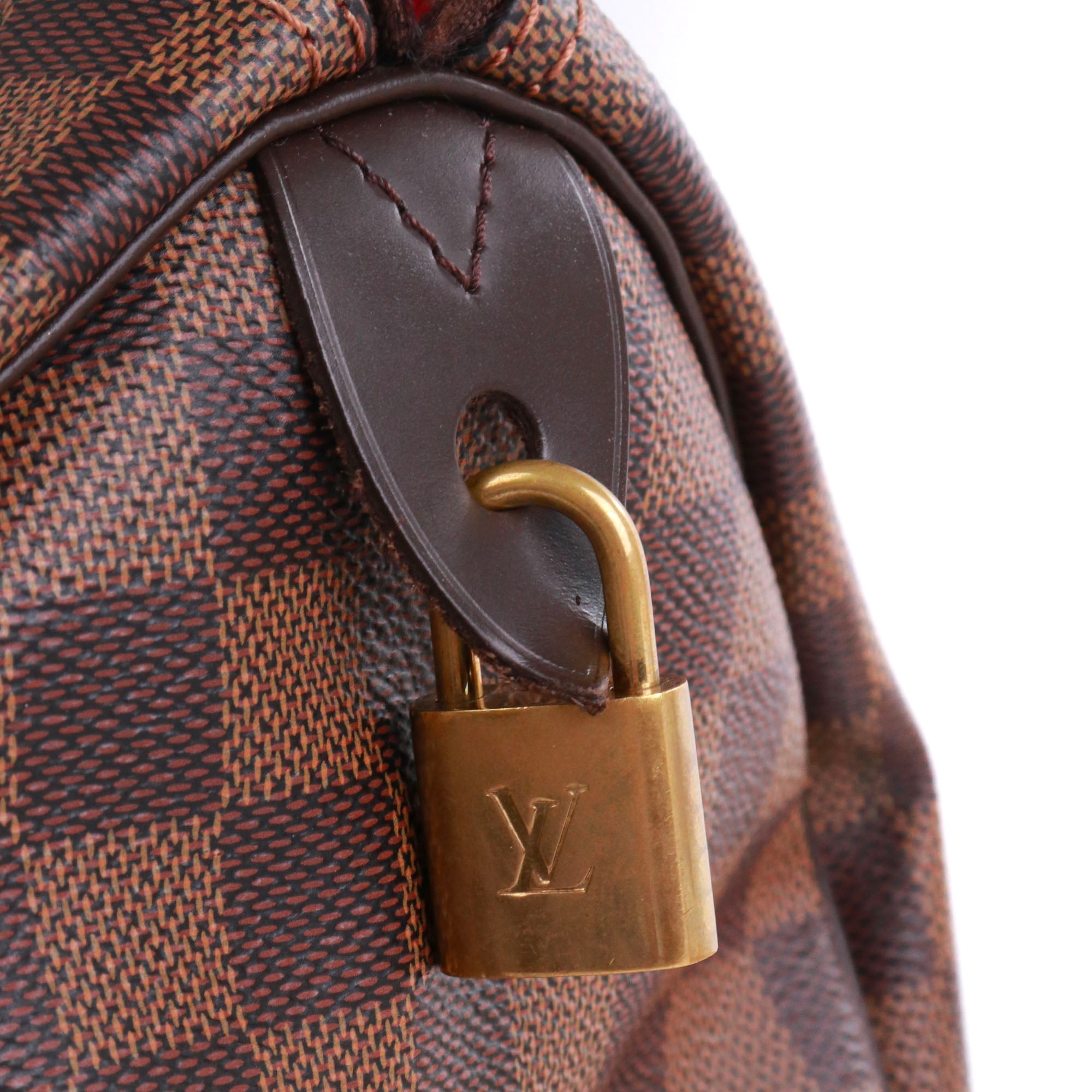 LOUIS VUITTON - Sac à main Speedy 30 Louis Vuitton en toile damier ébène