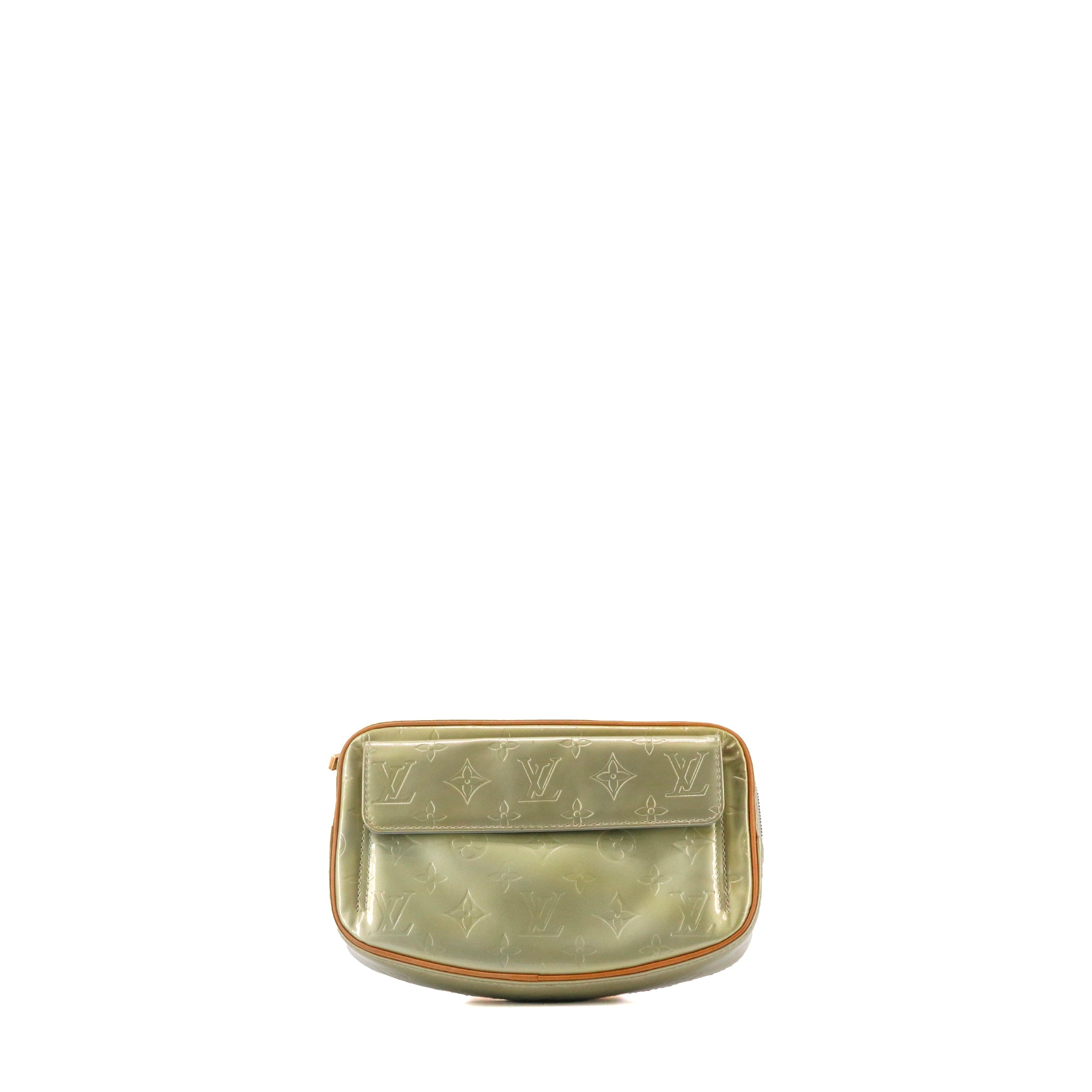 LOUIS VUITTON - Sac Ceinture Louis Vuitton en cuir verni embossé monogrammé vert