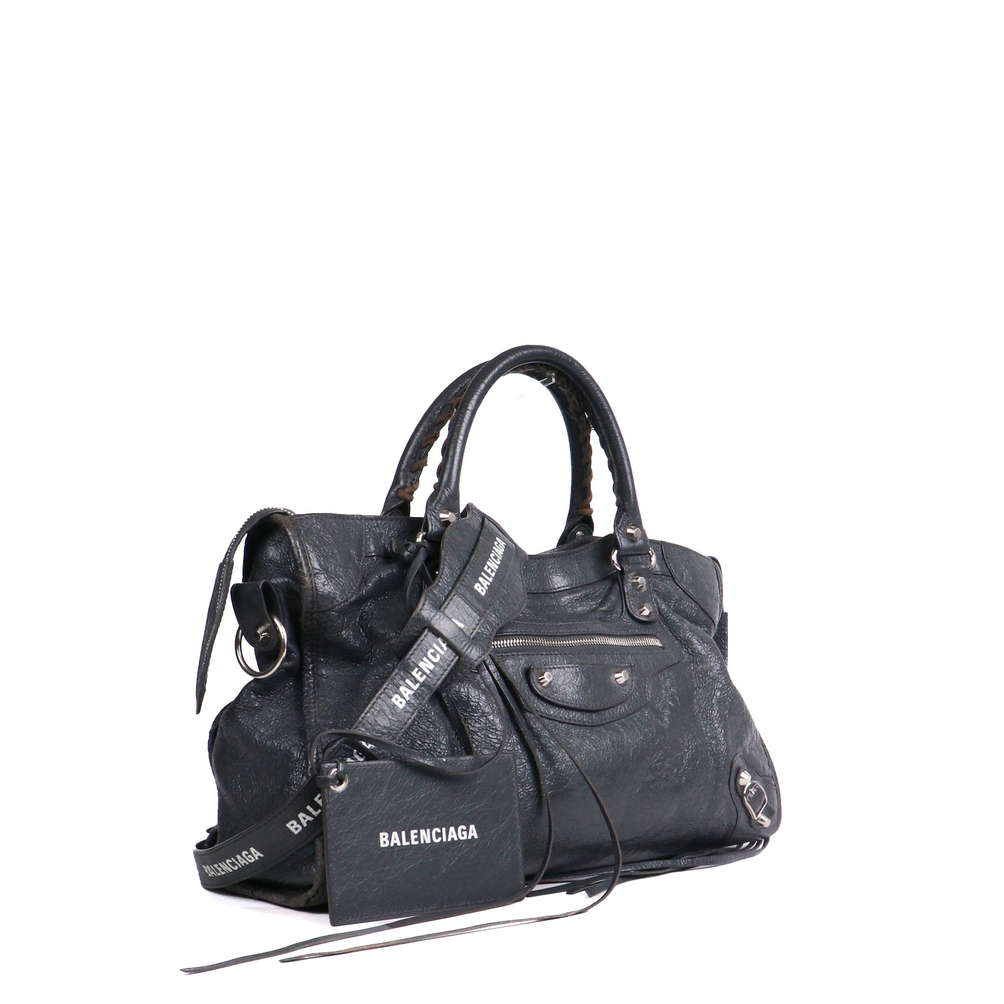 BALENCIAGA - Sac à main City Balenciaga en cuir gris