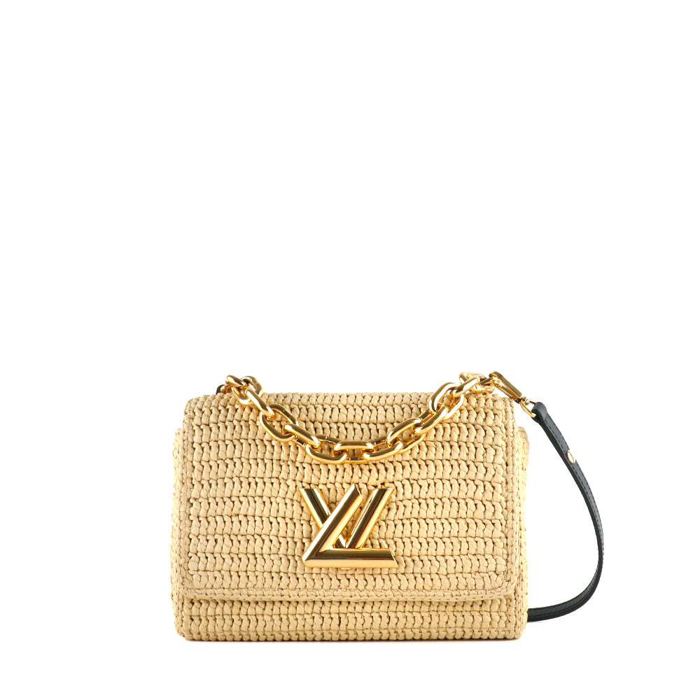 LOUIS VUITTON - Sac à bandoulière Twist MM en raphia naturel