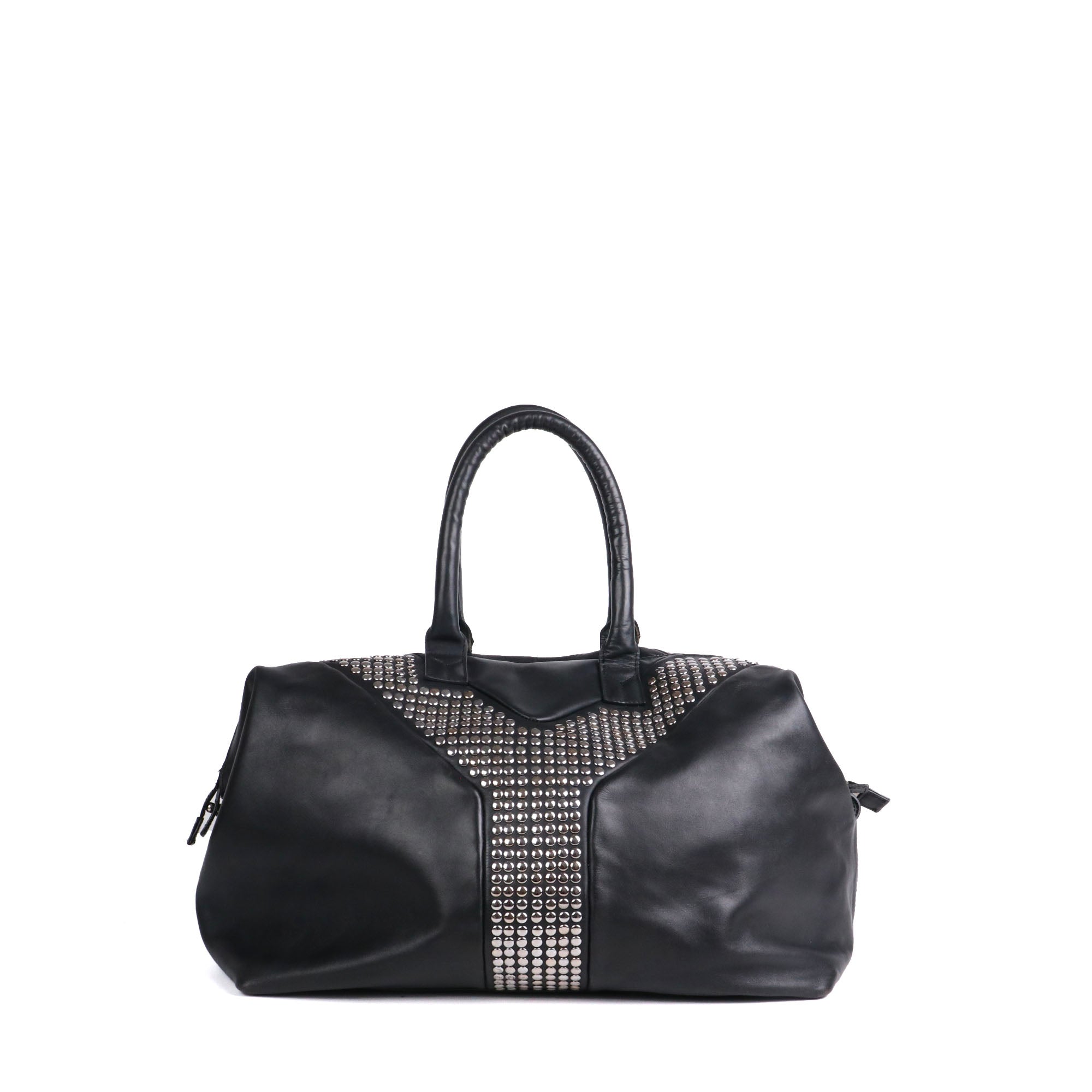 SAINT LAURENT - Sac à main Easy Rock vintage Saint Laurent en cuir noir