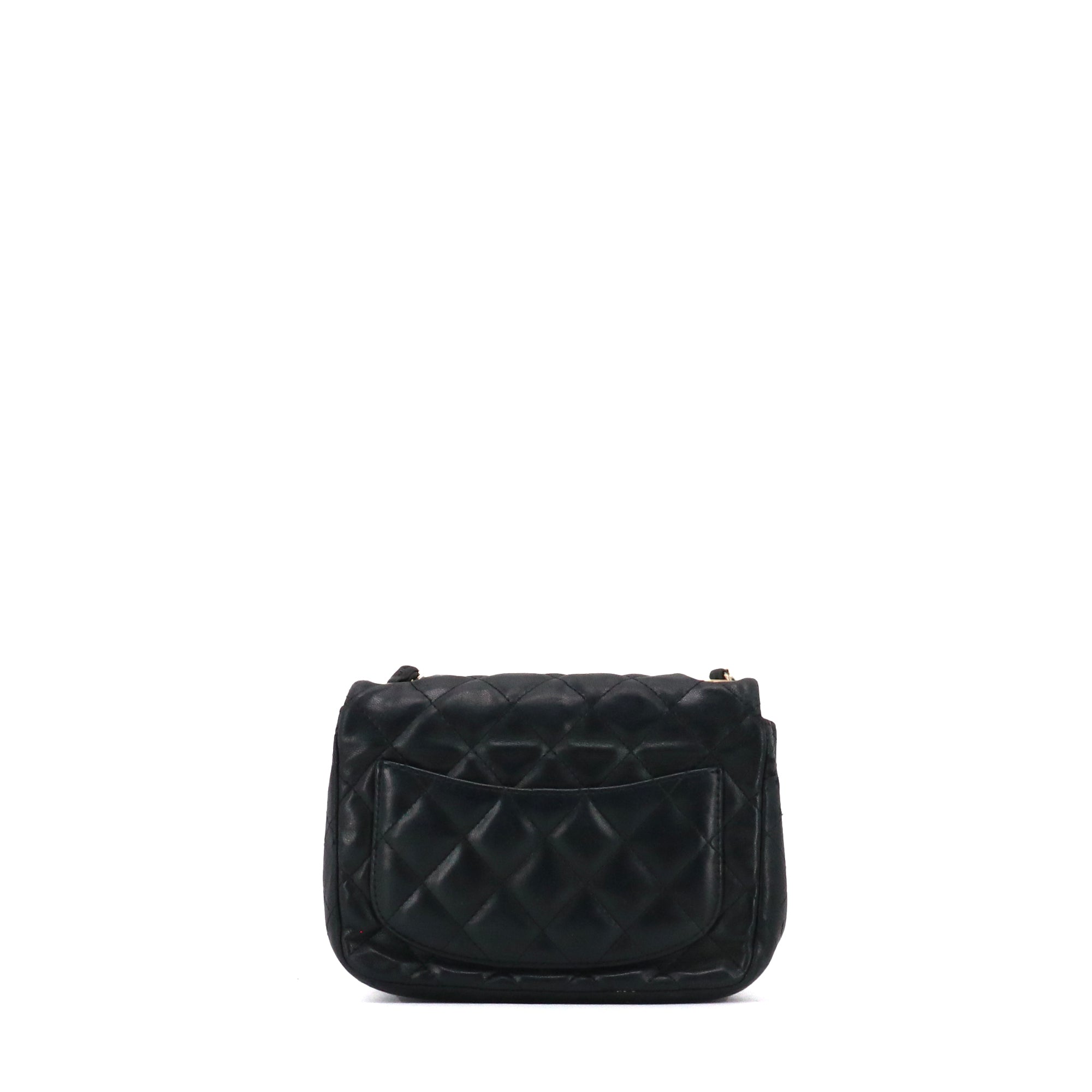 CHANEL - Sac à bandoulière Timeless Mini Square Chanel en cuir noir