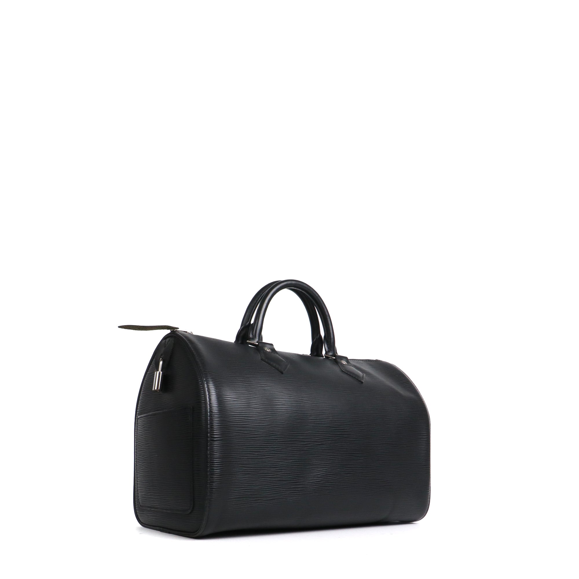 LOUIS VUITTON - Sac à main Speedy 35 Louis Vuitton en cuir épi noir