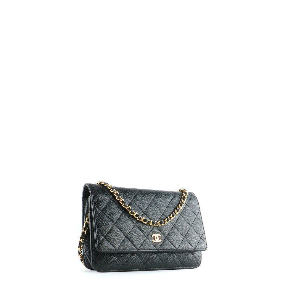 CHANEL - Sac Wallet On Chain Timeless en cuir caviar noir