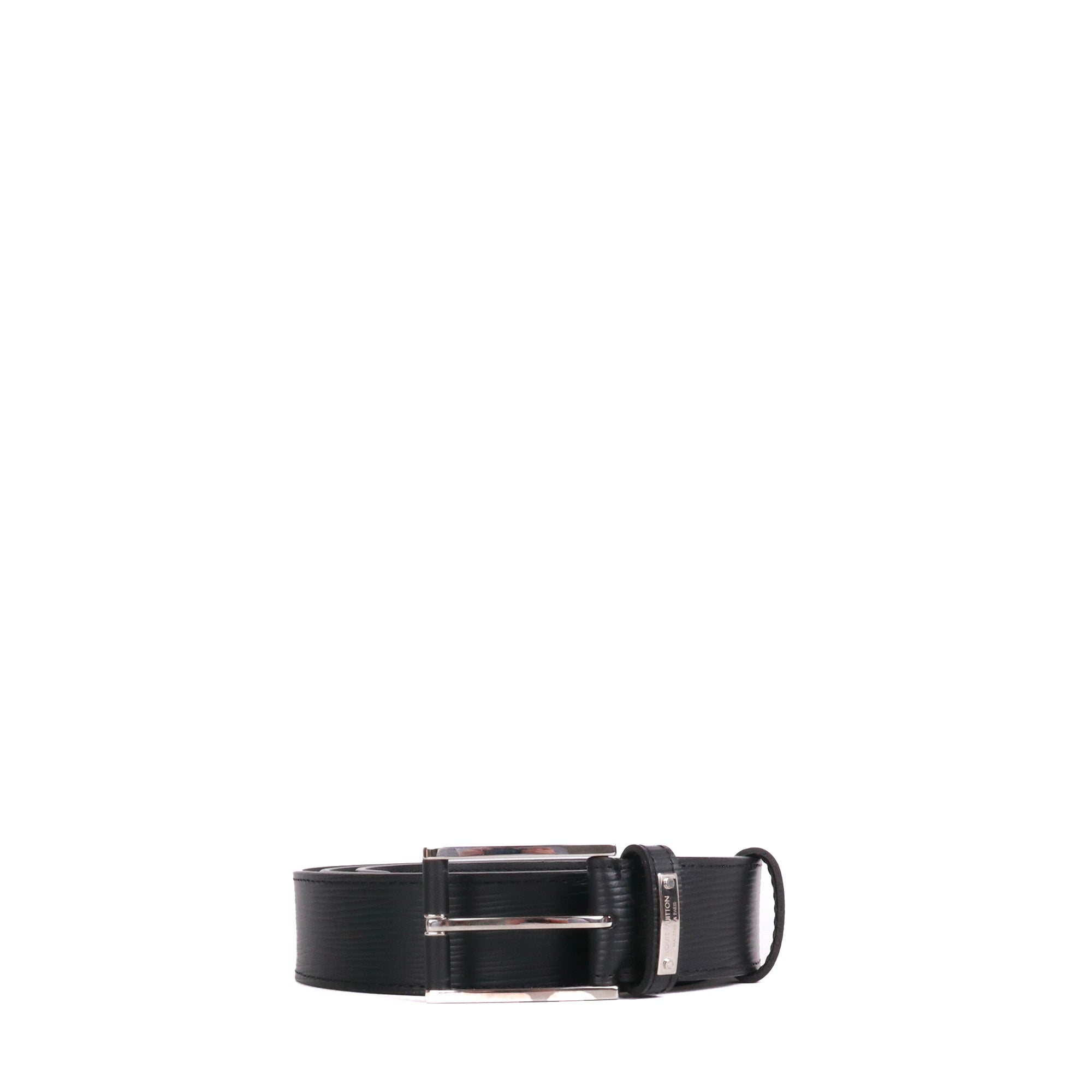 LOUIS VUITTON - Ceinture Louis Vuitton en cuir épi noir (T100)