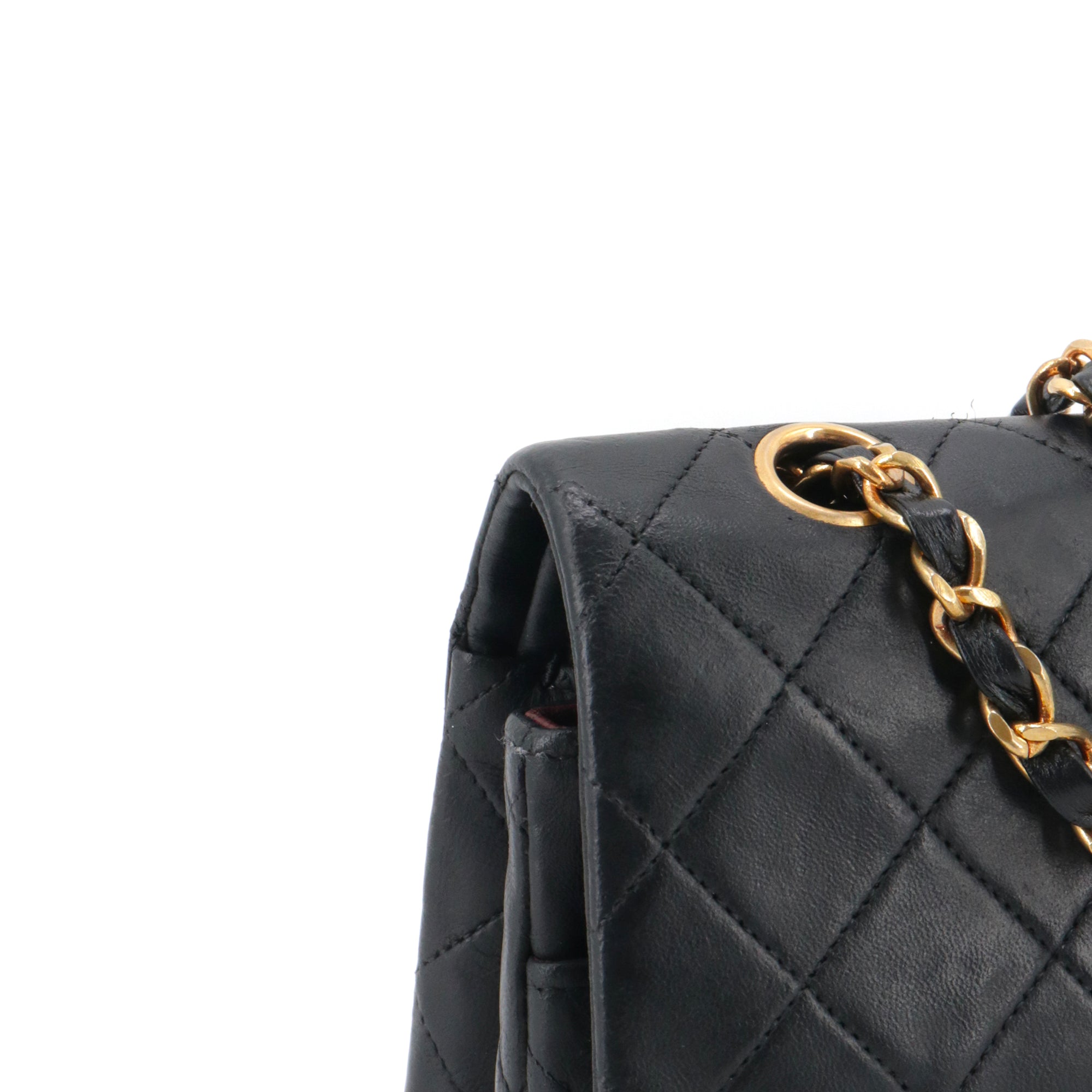 CHANEL - Sac à main Classique/Timeless Chanel 11.12 double flap Chanel en cuir lisse noir vintage