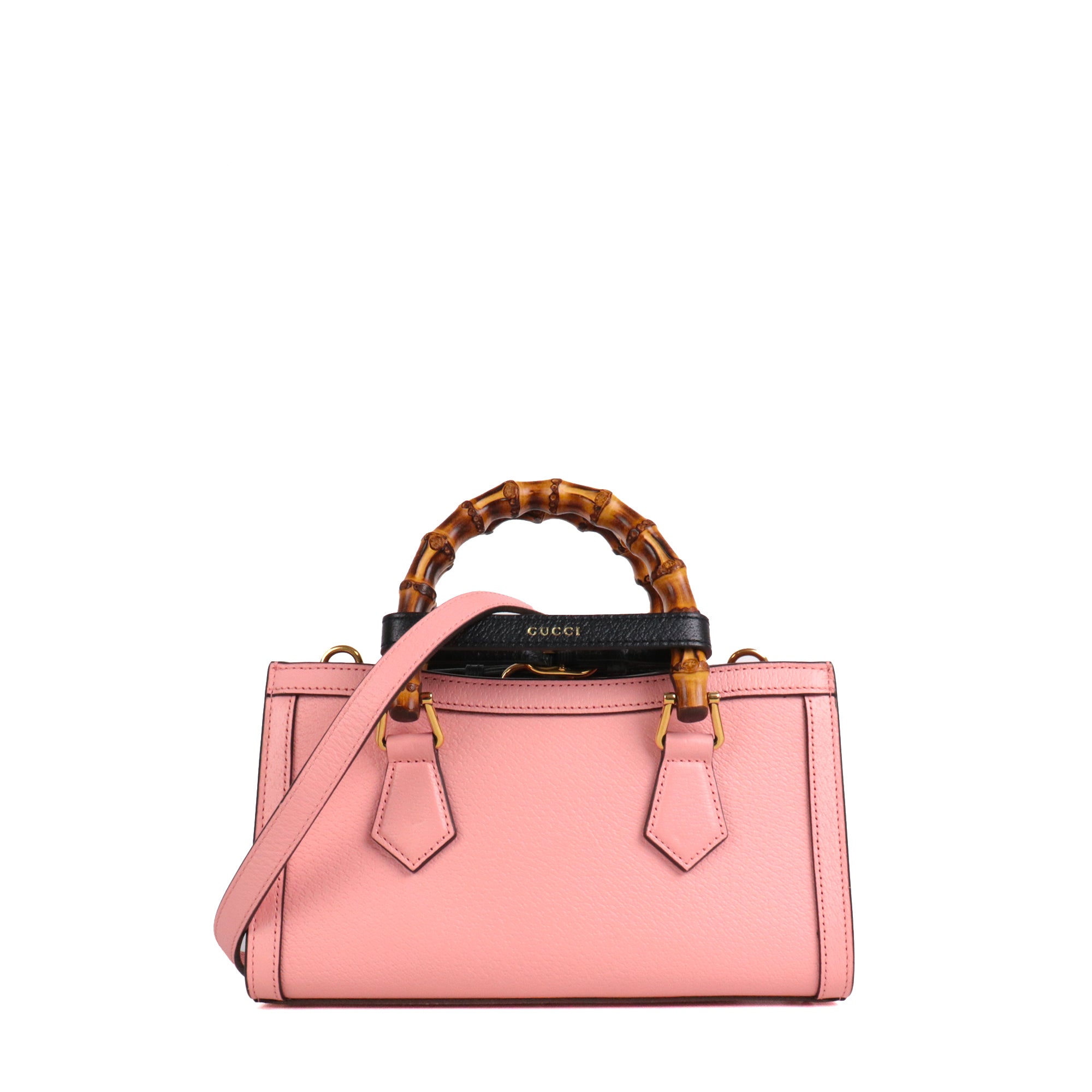 GUCCI - Sac à bandoulière Diana Bamboo mini Gucci en cuir lisse rose