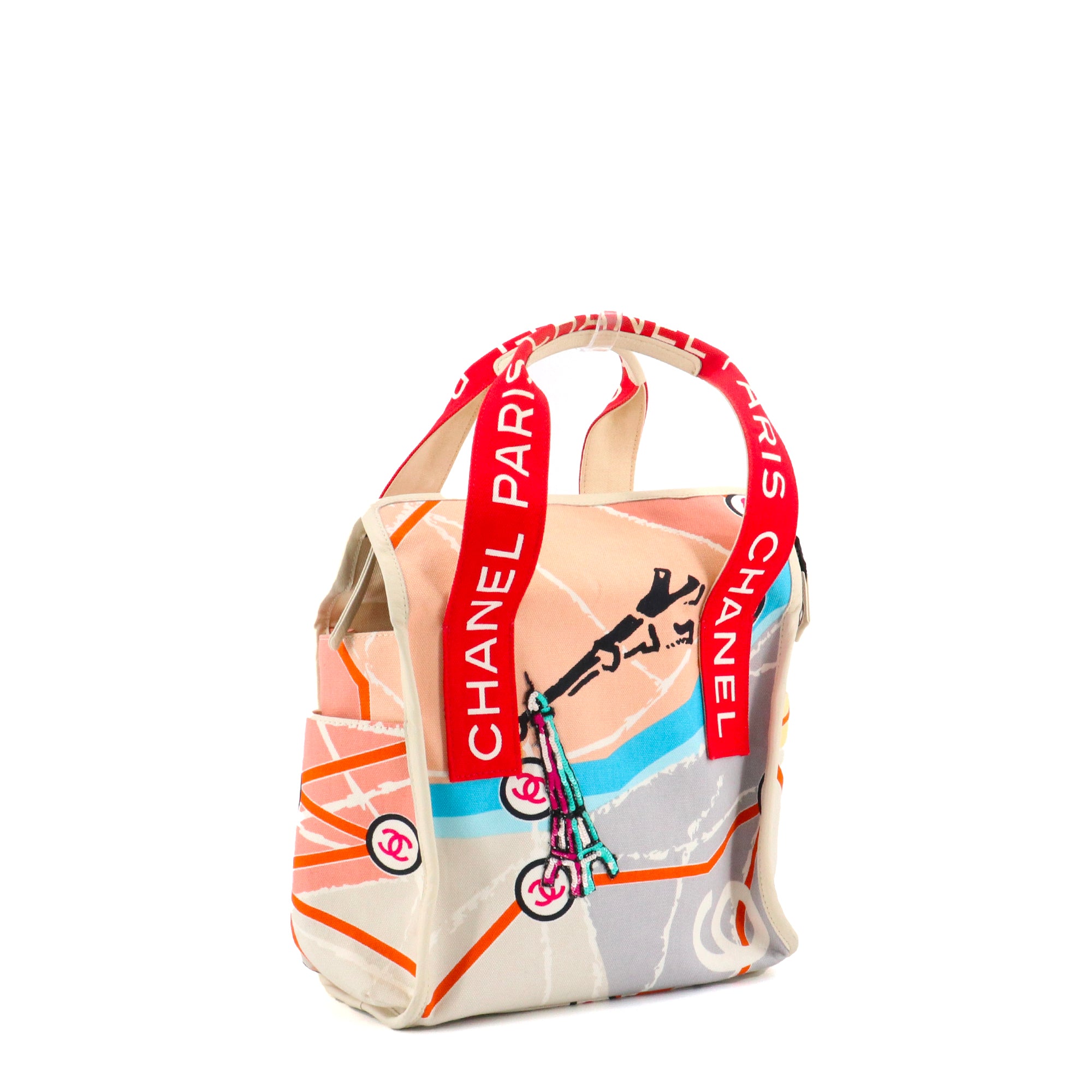 CHANEL - Sac à main Chanel en toile multicolore