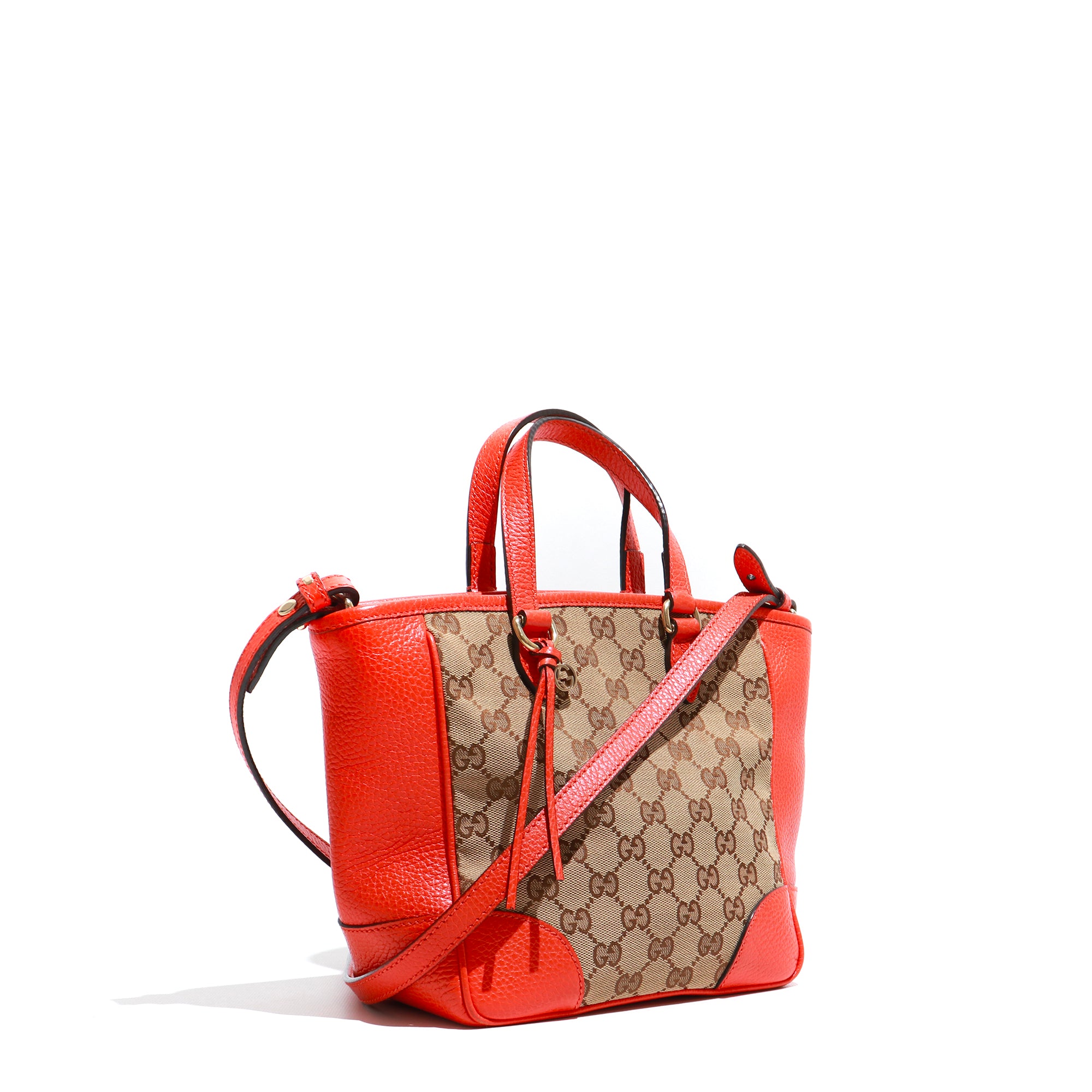 GUCCI - Sac à bandoulière Suprême GG en toile et cuir grainé orange