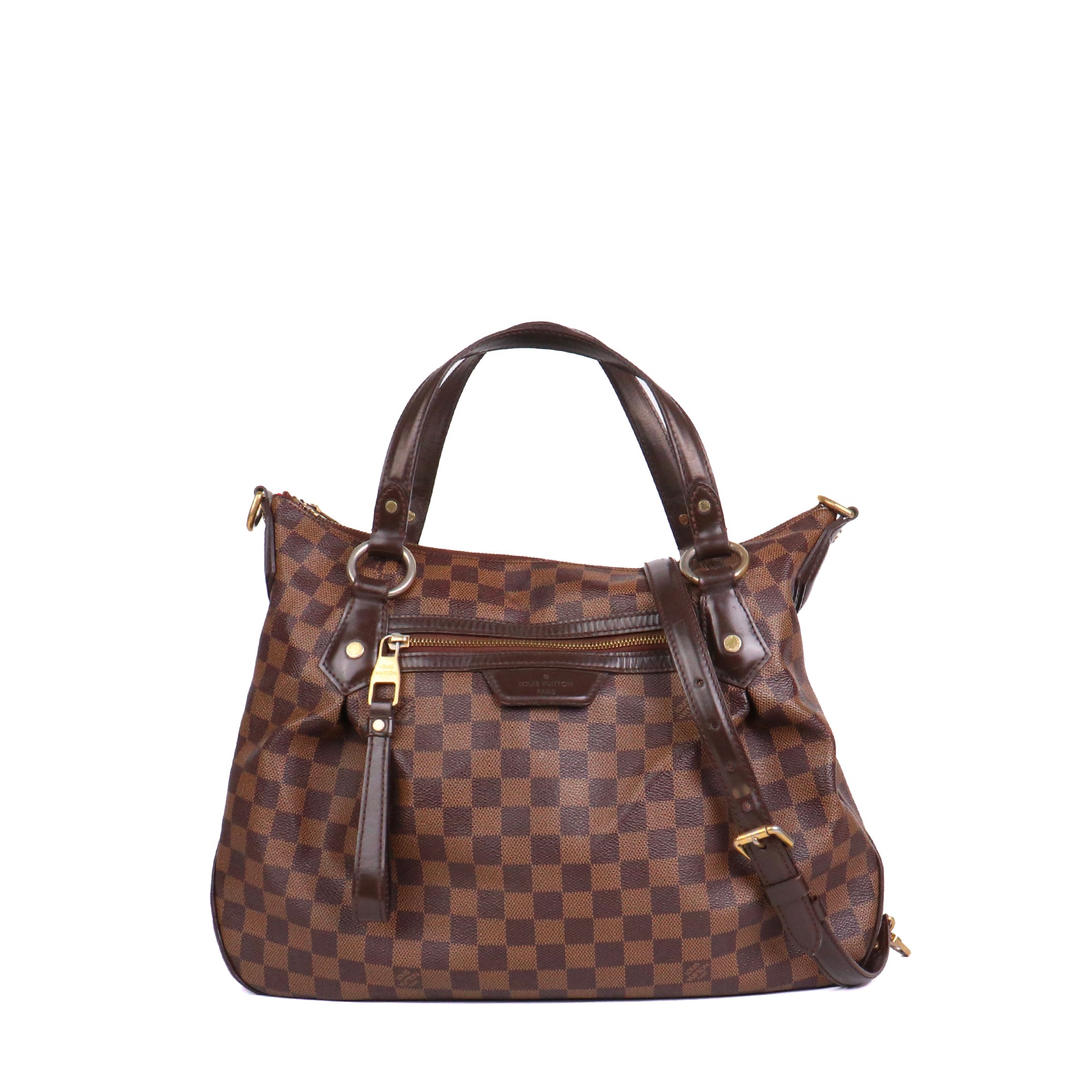LOUIS VUITTON - Sac à épaule Evora MM Louis Vuitton en toile damier ébène vintage