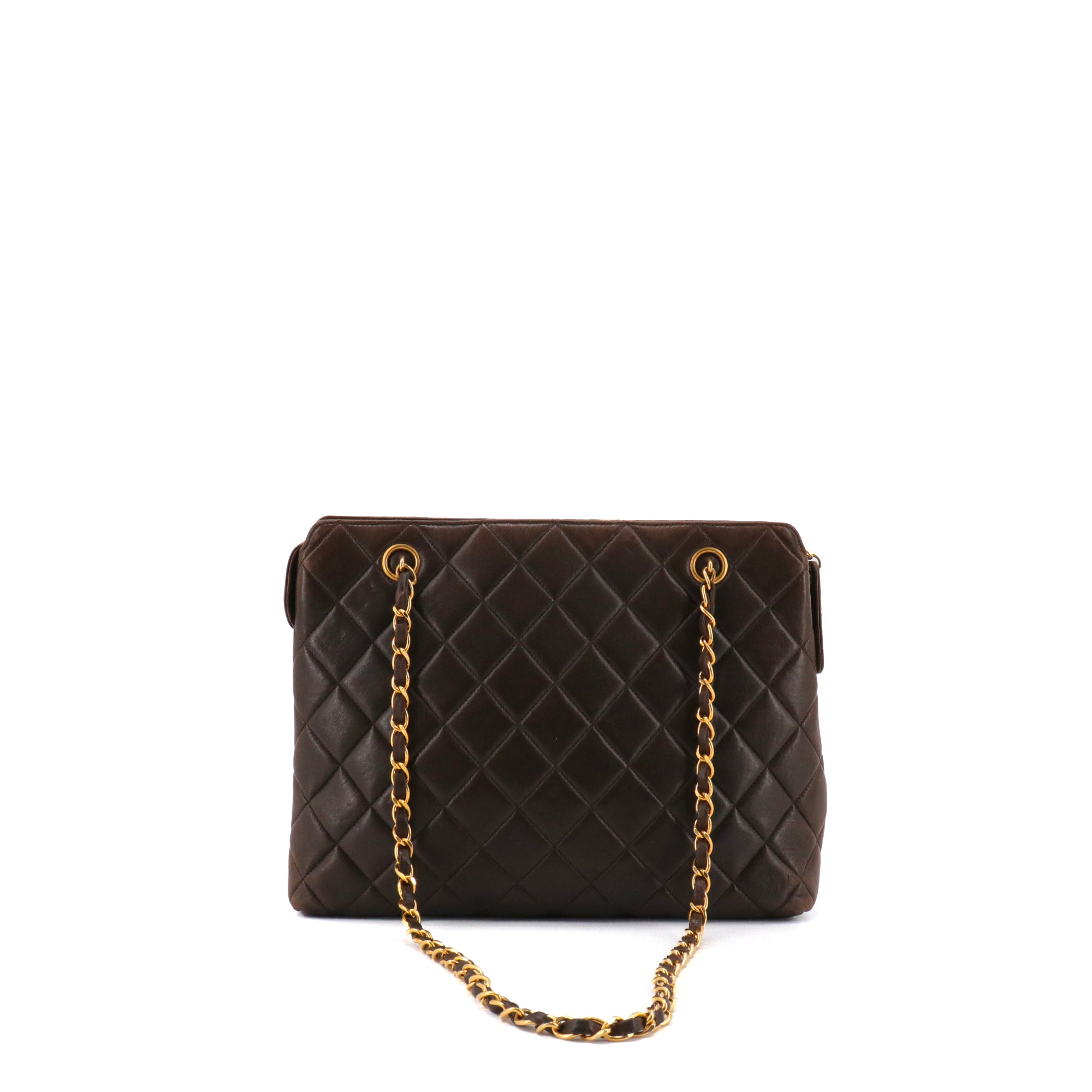 CHANEL - Sac à épaule Caméra Chanel en cuir marron