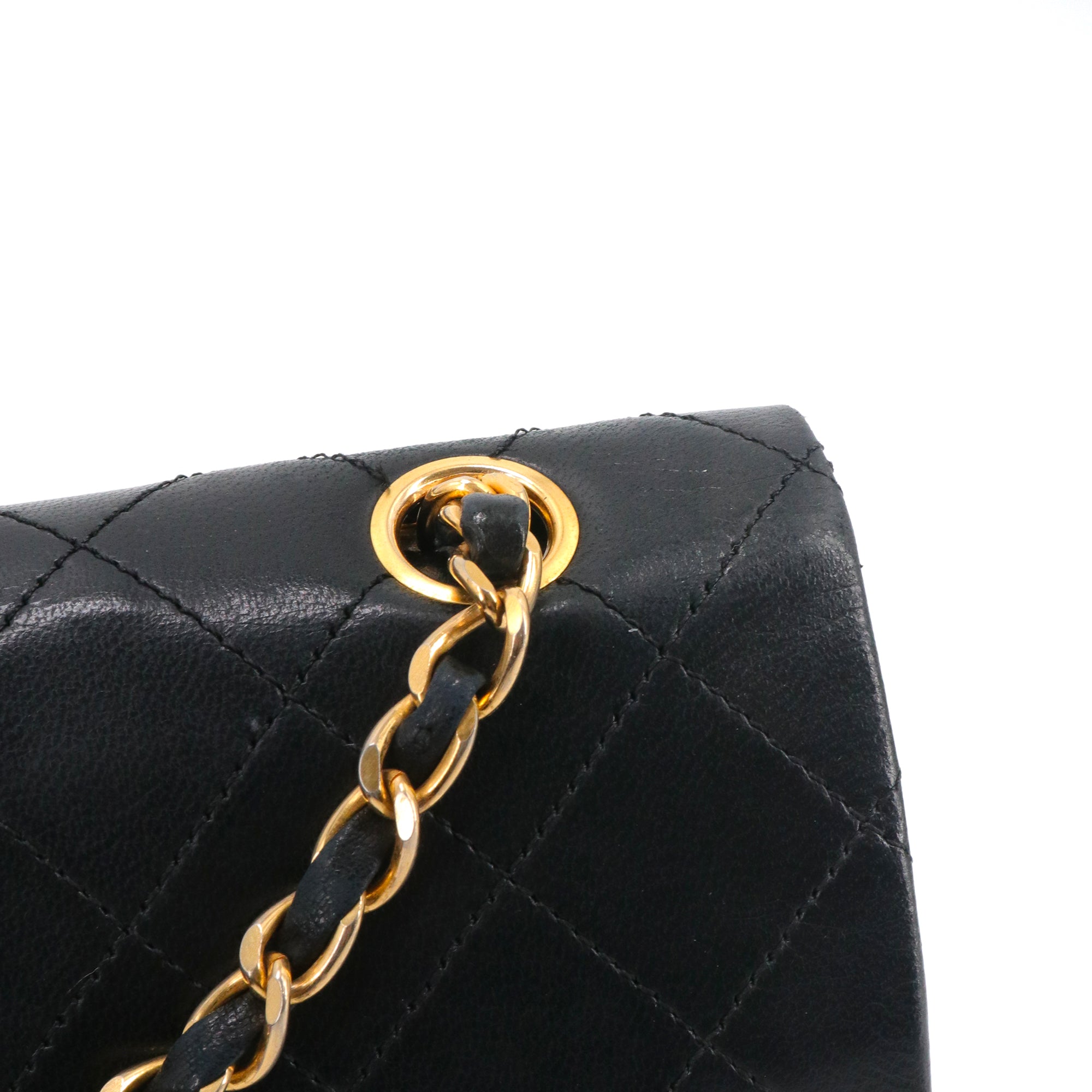 CHANEL - Sac à main Classique/Timeless Chanel 11.12 double flap Chanel en cuir lisse noir vintage