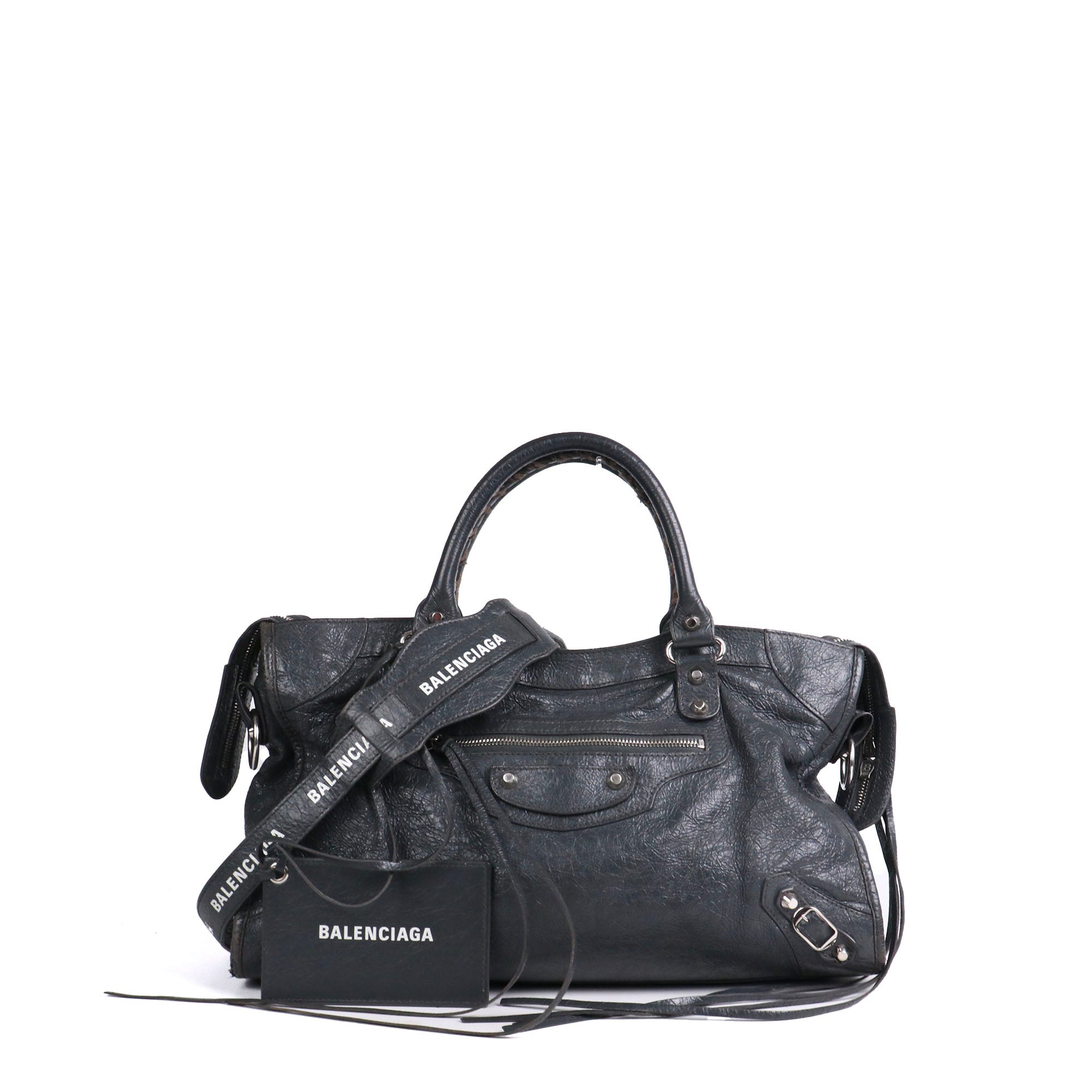 BALENCIAGA - Sac à main City Balenciaga en cuir gris