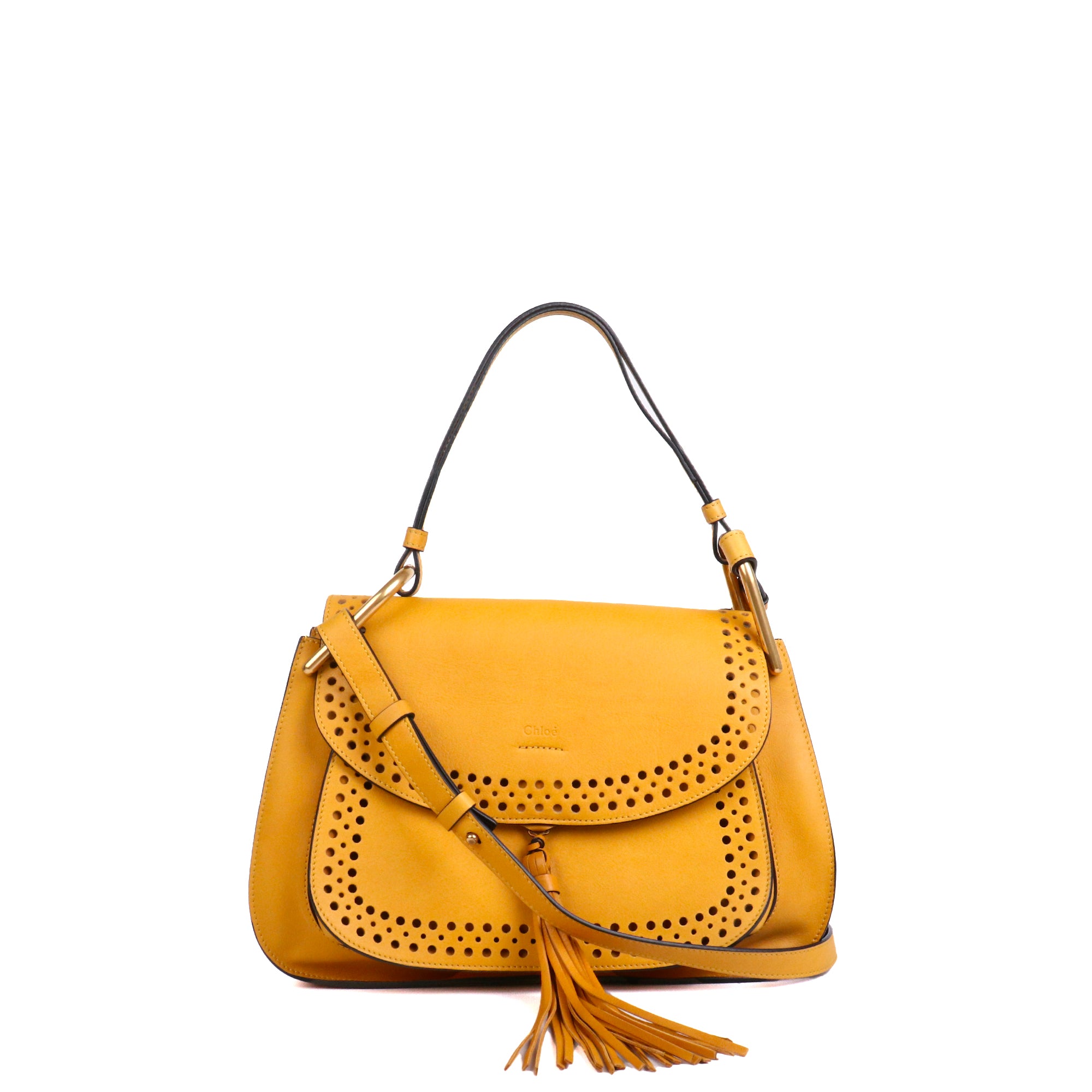 CHLOÉ - Sac à bandoulière Hudson Chloé en cuir jaune
