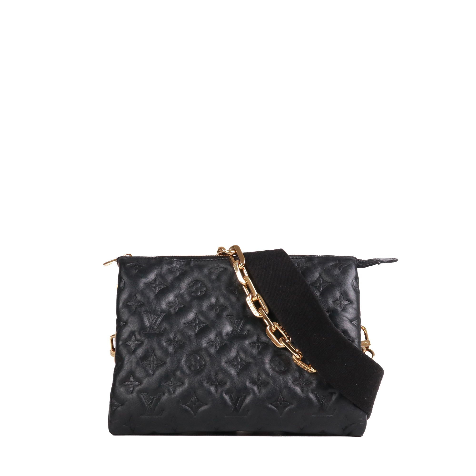 LOUIS VUITTON - Sac à bandoulière Coussin PM en cuir matelassé noir