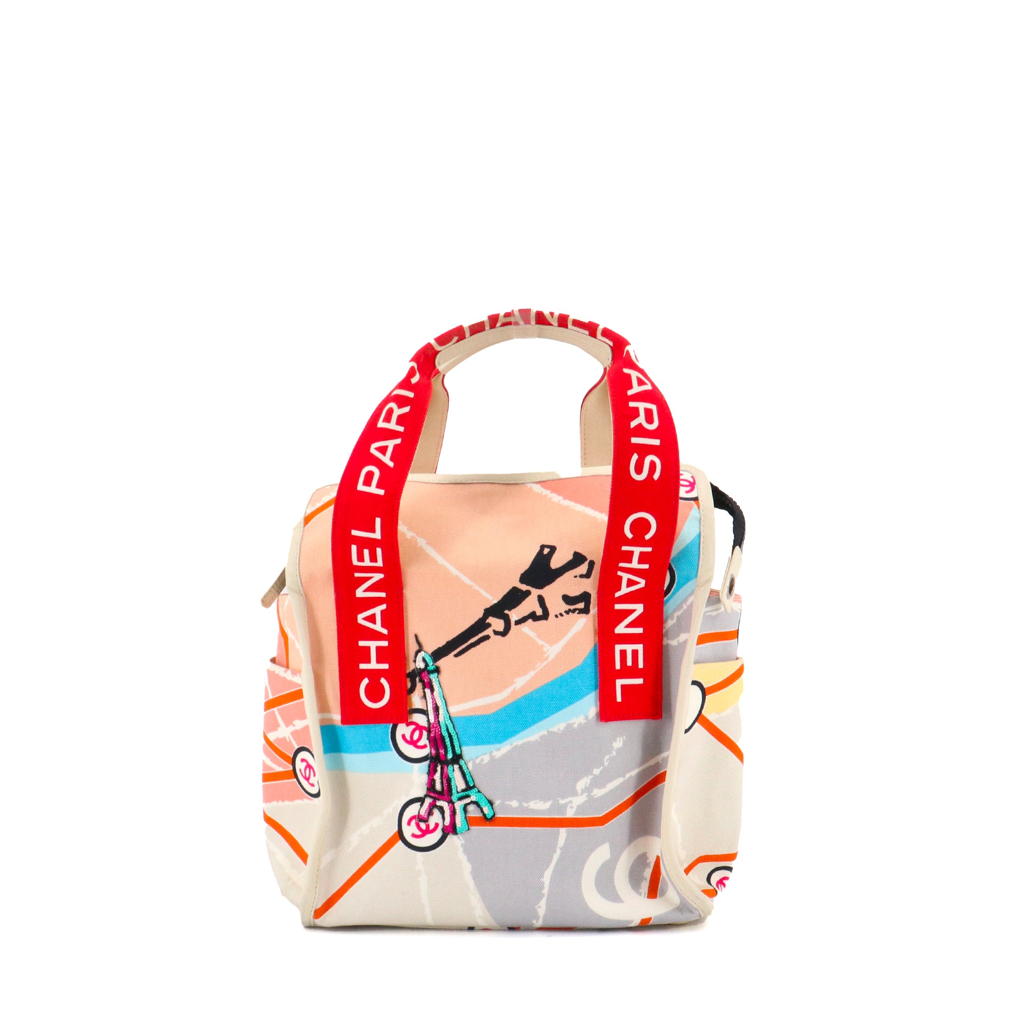 CHANEL - Sac à main Chanel en toile multicolore