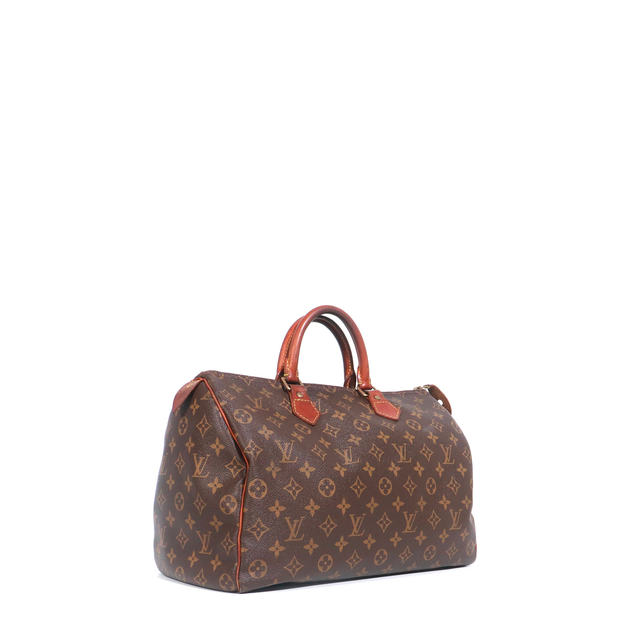 LOUIS VUITTON - Sac à main Speedy 35 en toile monogramme vintage