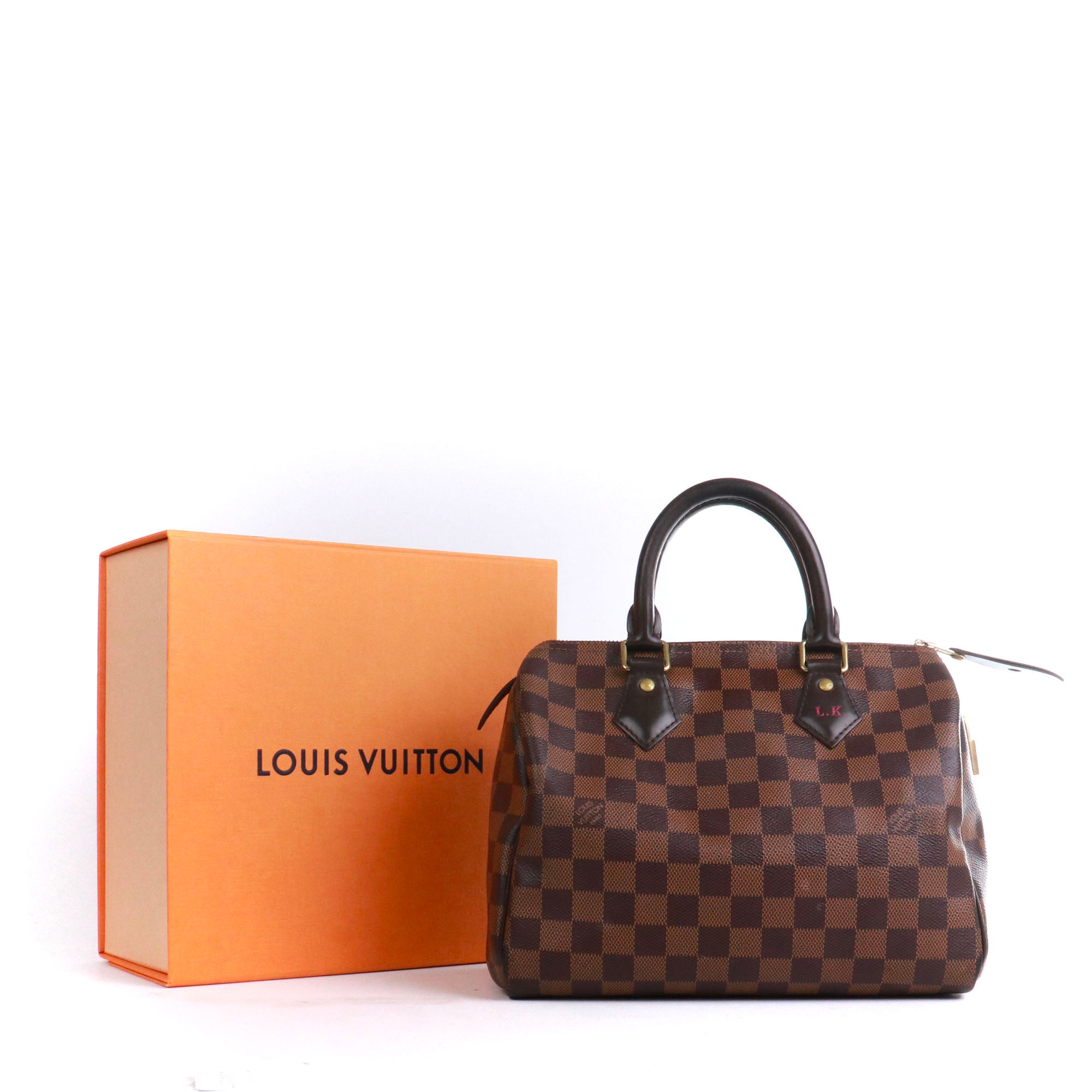 LOUIS VUITTON - Sac à main Speedy 25 Louis Vuitton en toile damier ébène