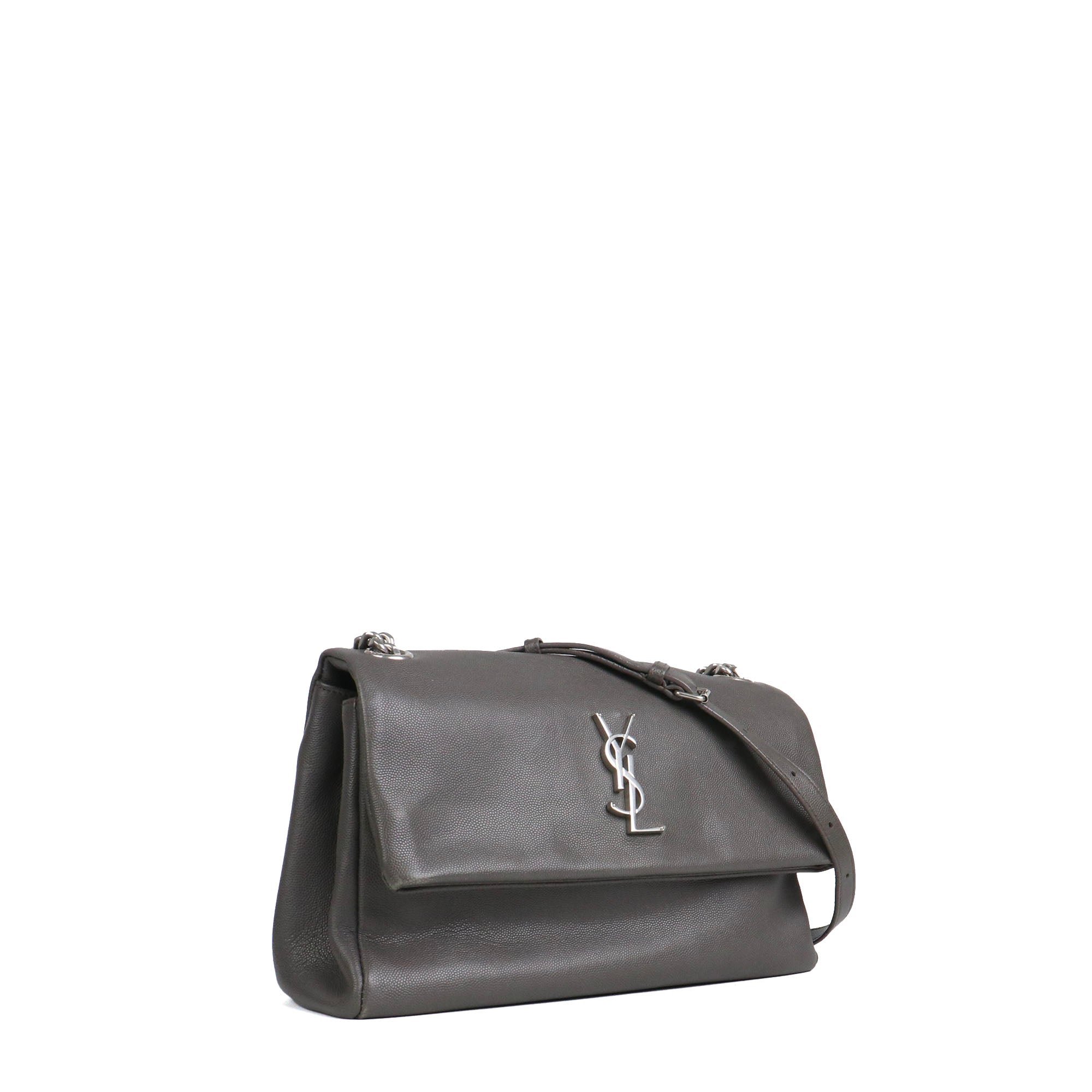 SAINT LAURENT - Sac à bandoulière West Hollywood Saint Laurent en cuir grainé gris