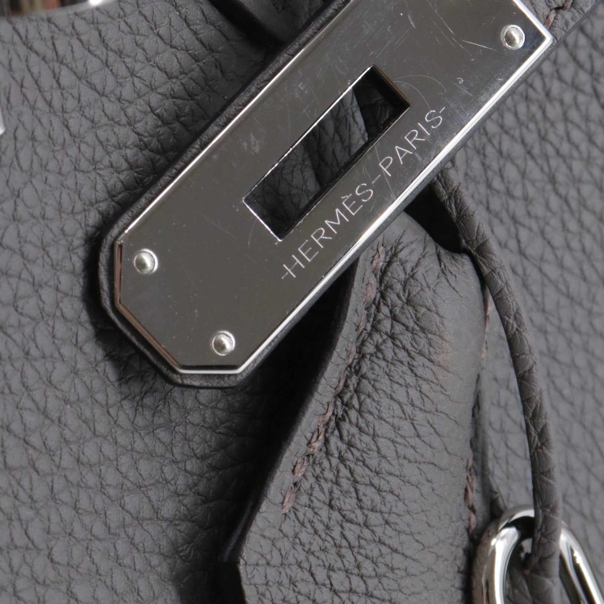 HERMÈS - Sac à main Birkin 30 Hermès en cuir togo gris étain