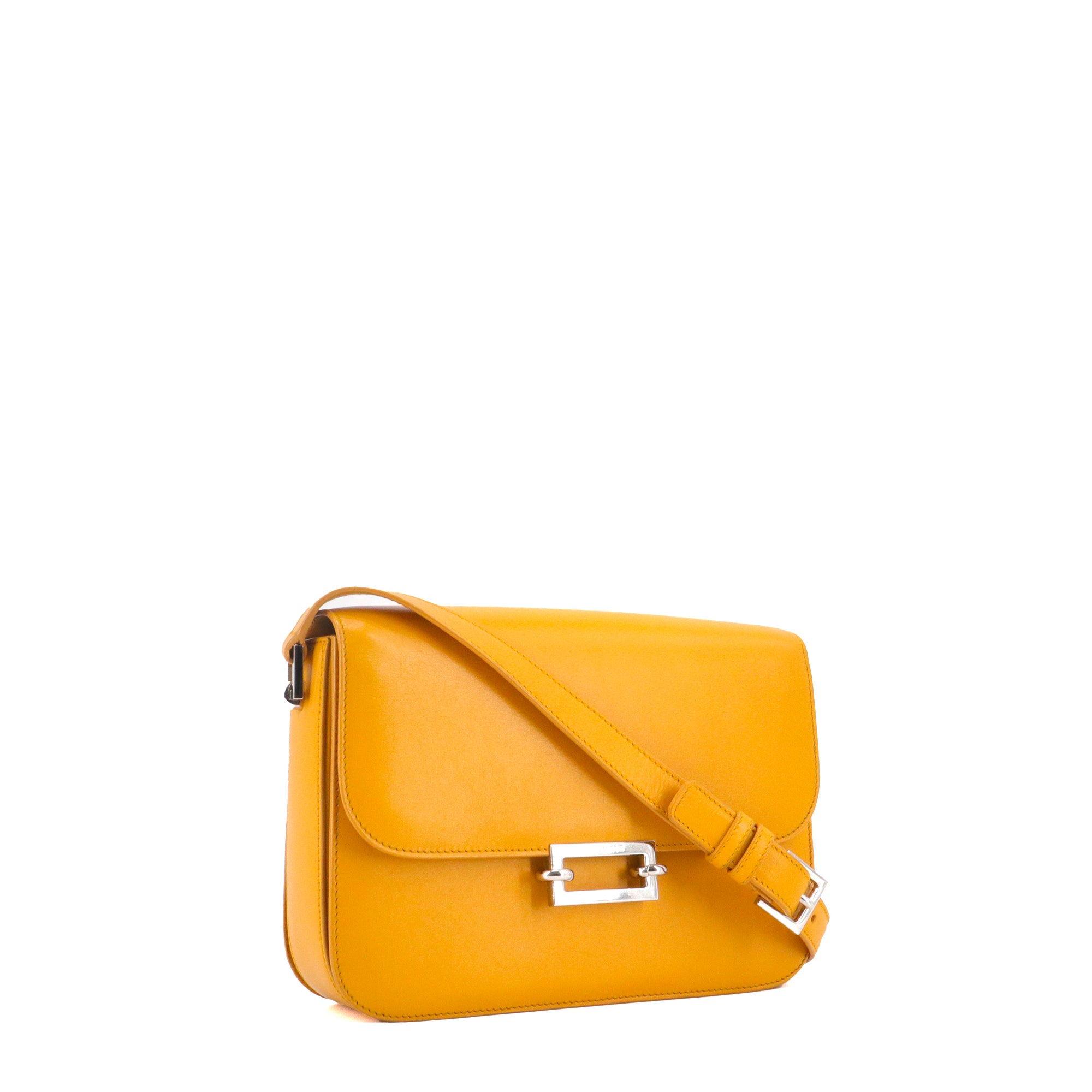 SAINT LAURENT - Sac à bandoulière Pavé Satchel Saint Laurent en cuir jaune moutarde