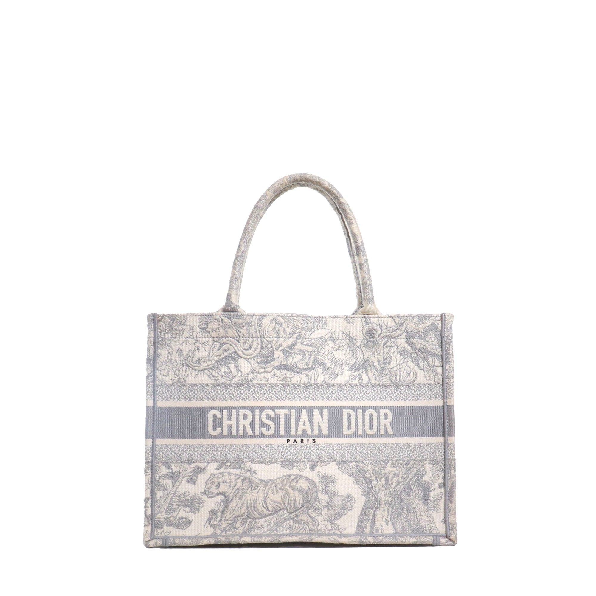 DIOR - Sac cabas Book Tote Medium Dior en toile de jouy grise