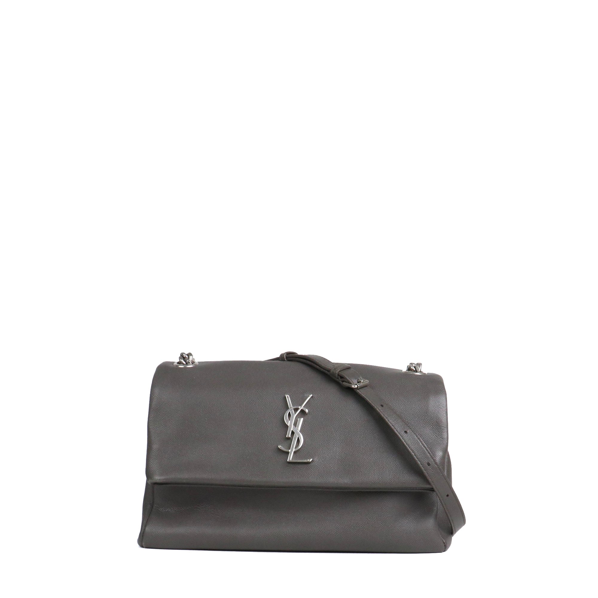 SAINT LAURENT - Sac à bandoulière West Hollywood Saint Laurent en cuir grainé gris