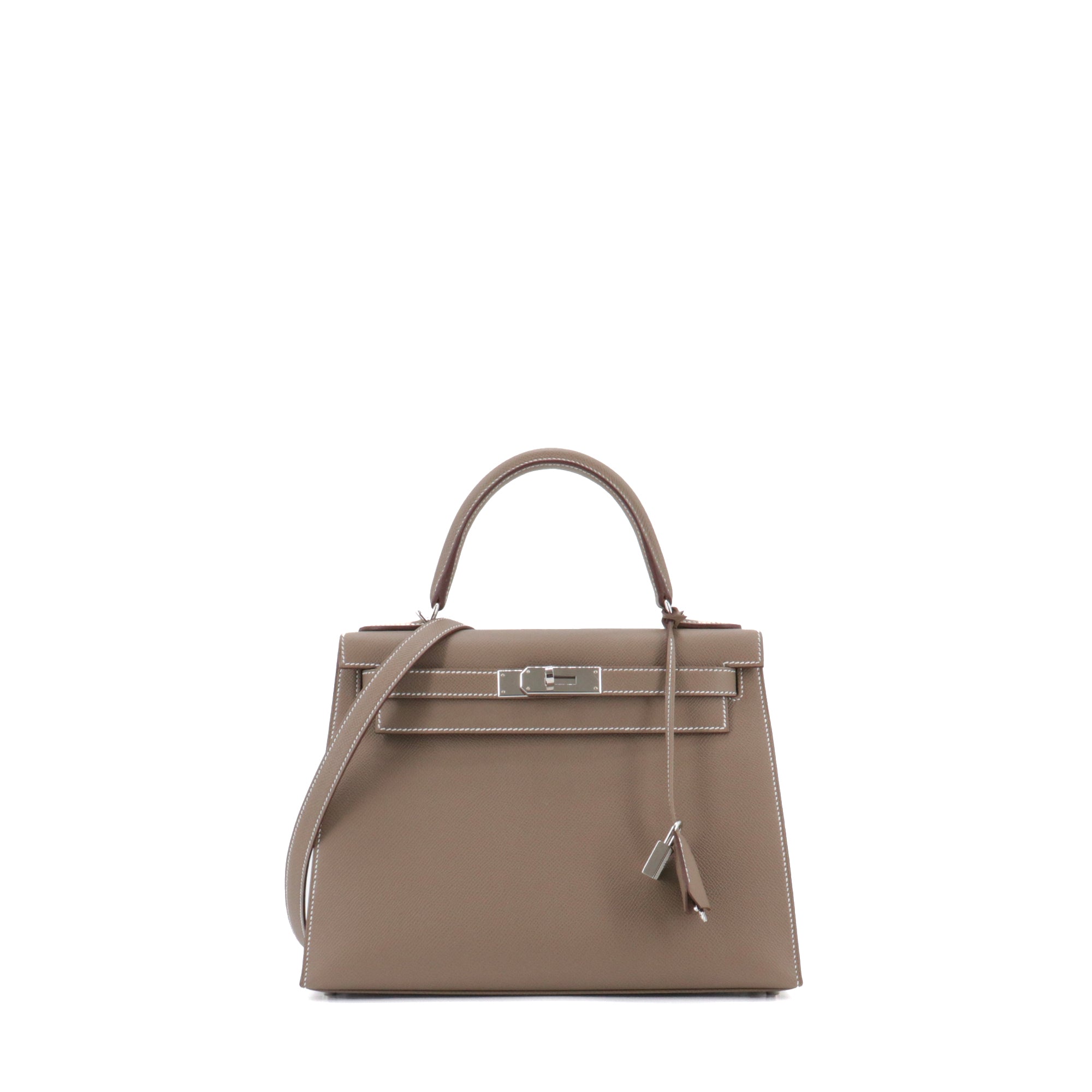 HERMÈS - Kelly 28 handbag in saddle biscuit epsom leather