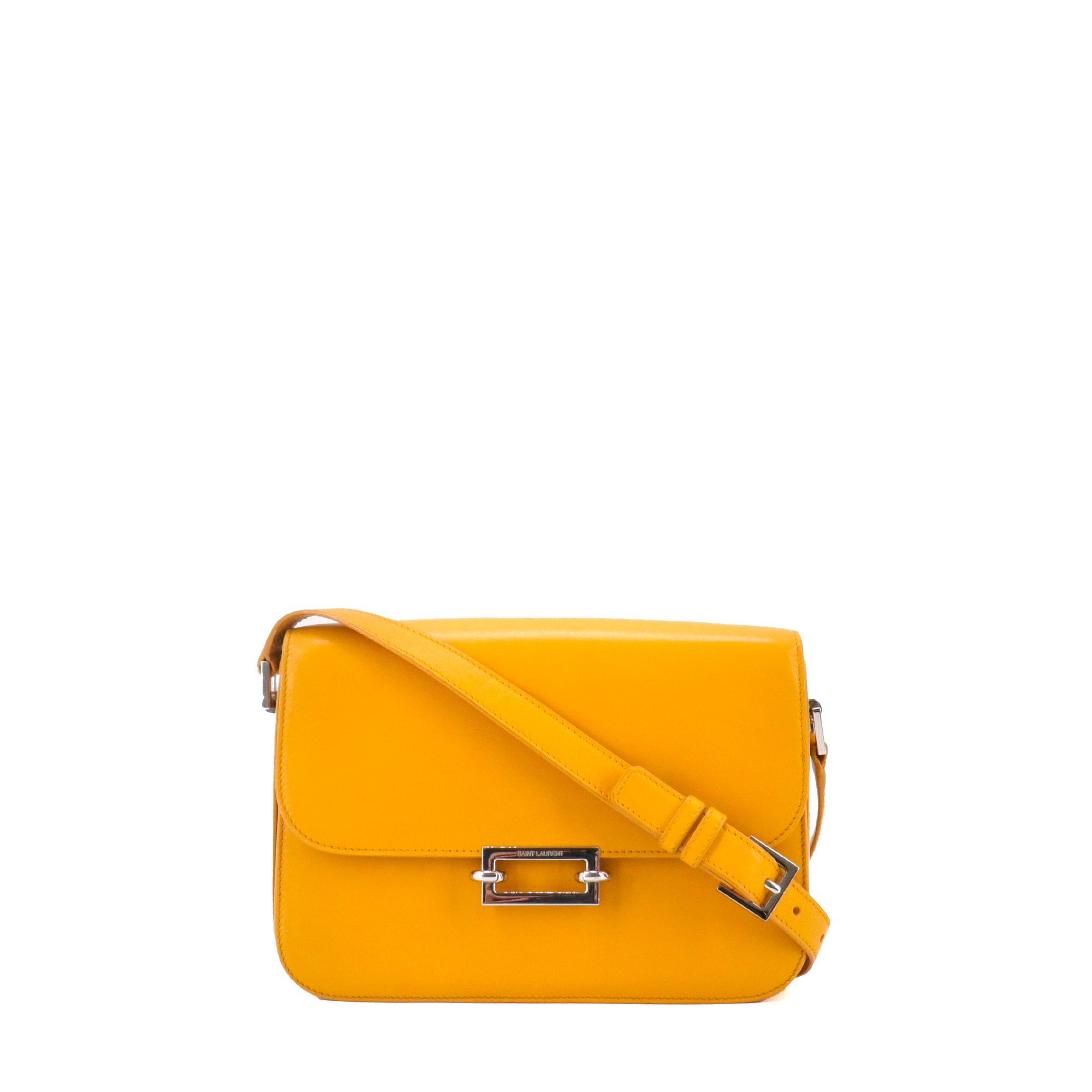 SAINT LAURENT - Sac à bandoulière Pavé Satchel Saint Laurent en cuir jaune moutarde