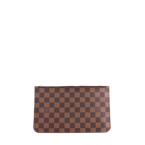 LOUIS VUITTON - Pochette Neverfull Louis Vuitton en toile damier ébène