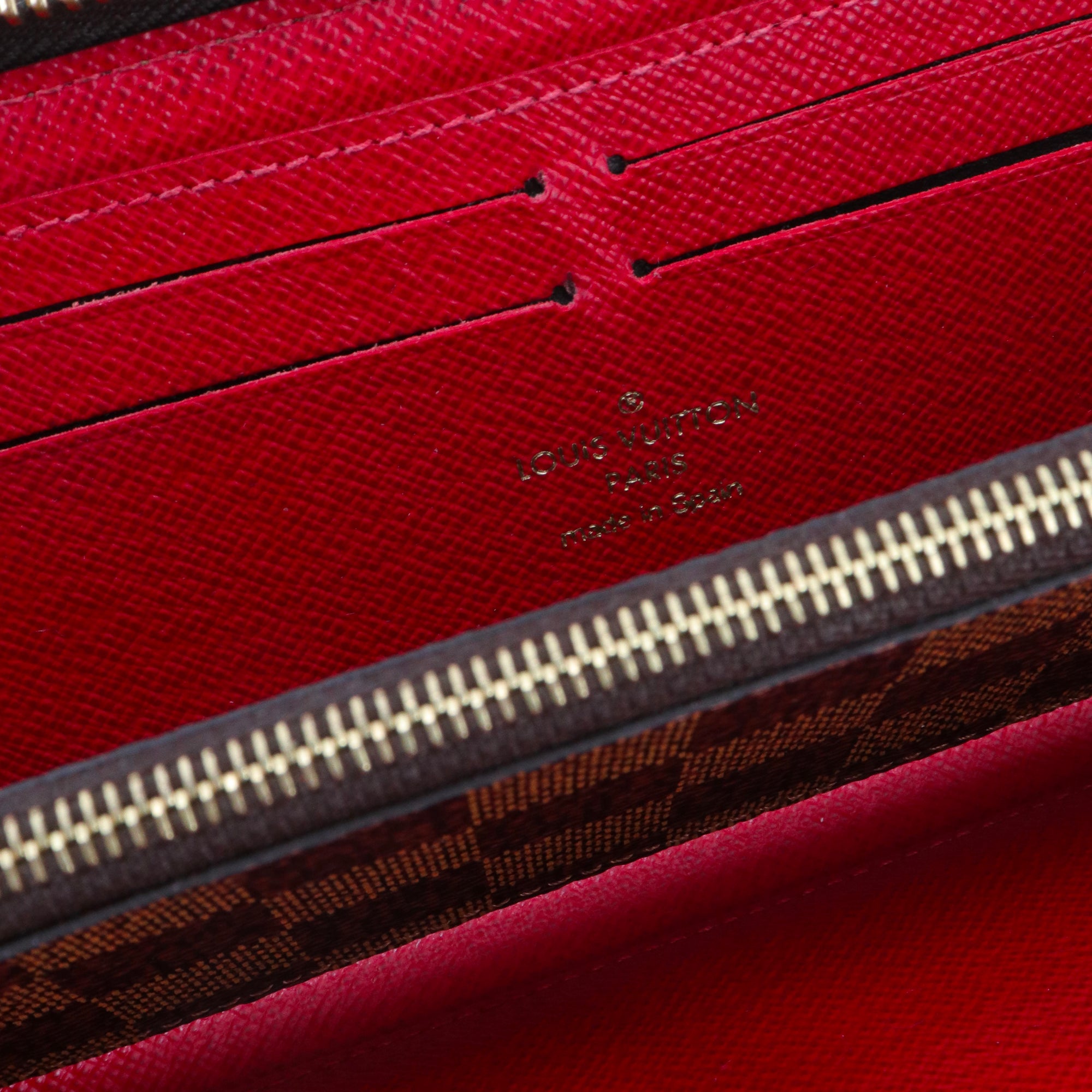 LOUIS VUITTON - Portefeuille Clémence Louis Vuitton en toile damier ébène