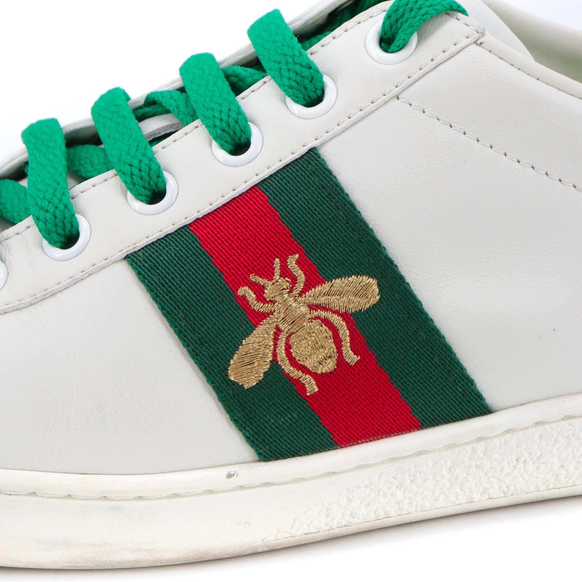 GUCCI - Sneakers Ace Gucci en cuir blanc (T38)