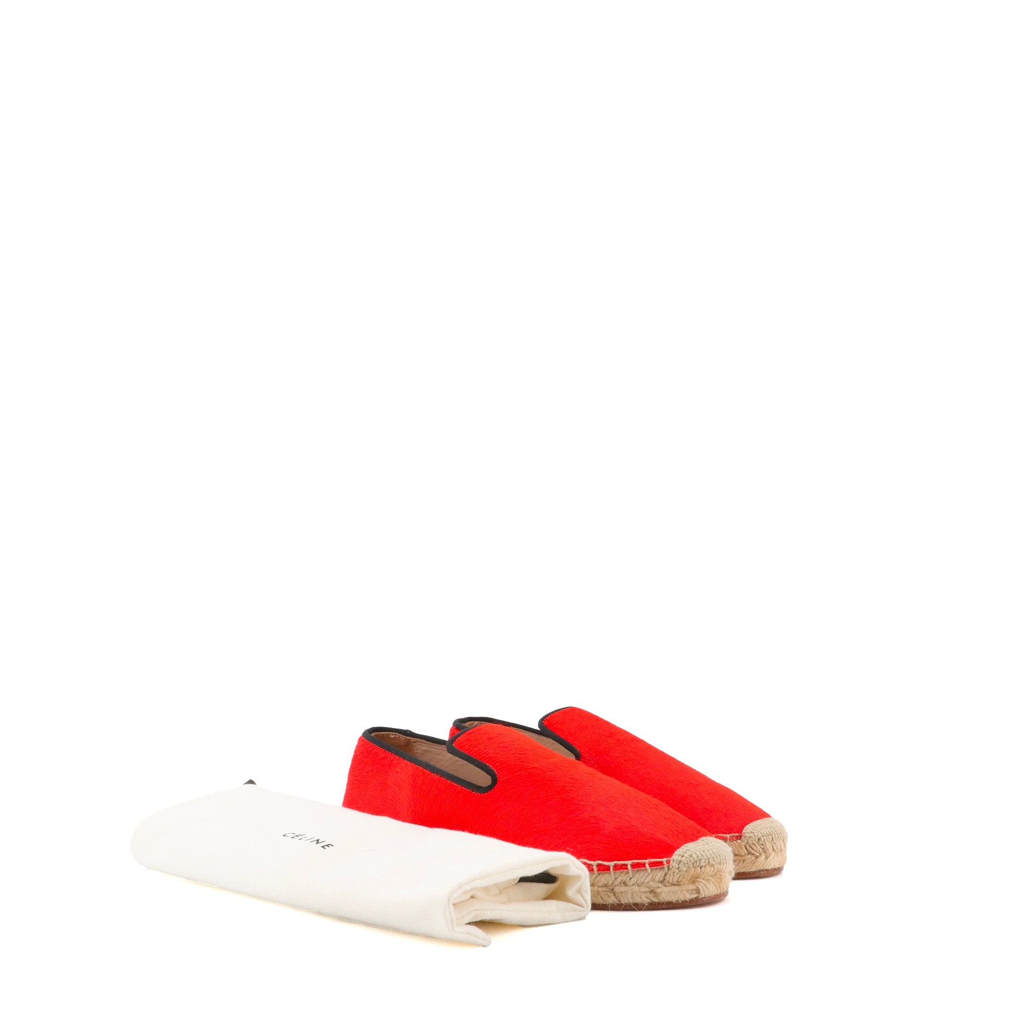 CELINE - Espadrilles Céline en poulain rouge (T37)