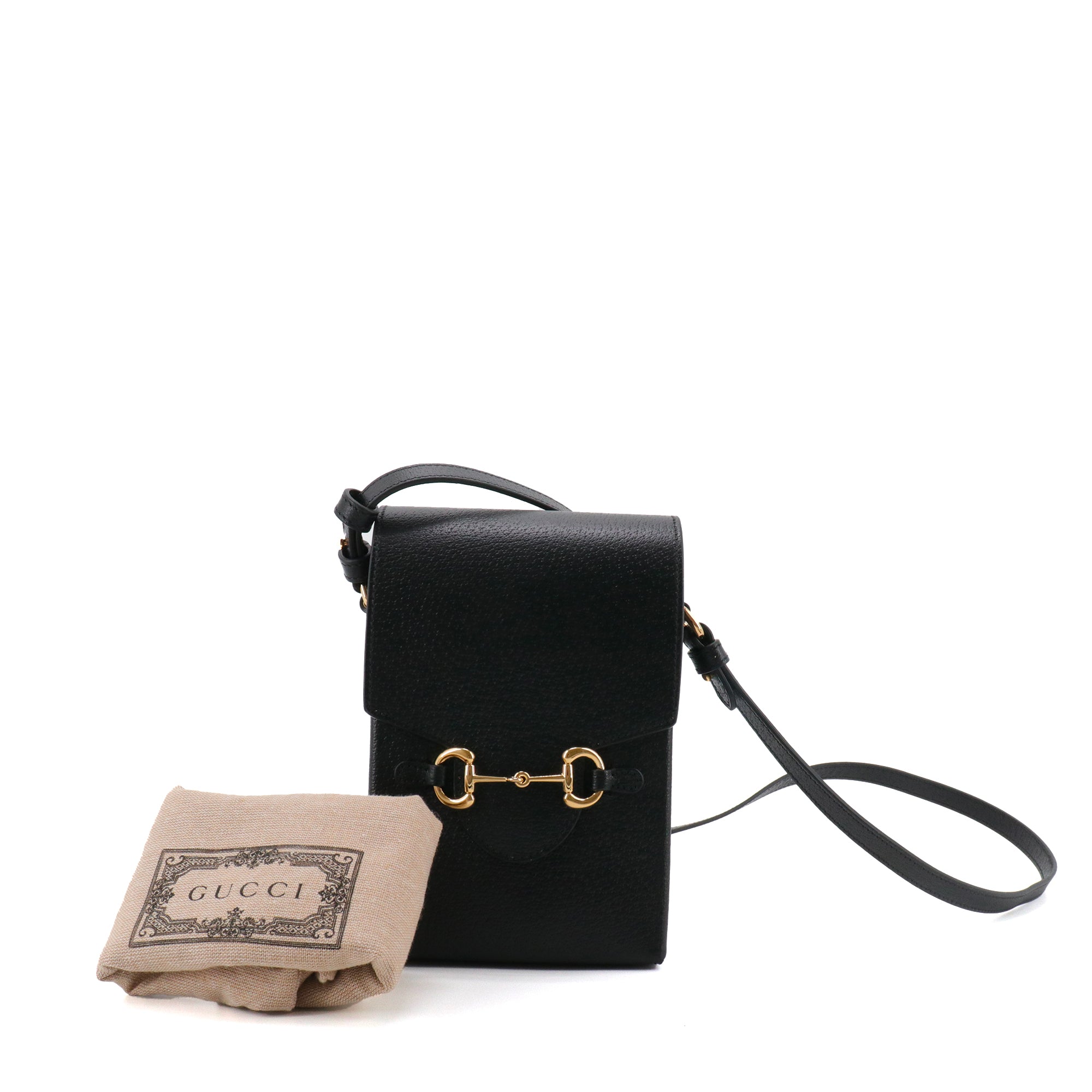GUCCI - Sac à bandoulière Horsebit 1955 Gucci en cuir grainé noir