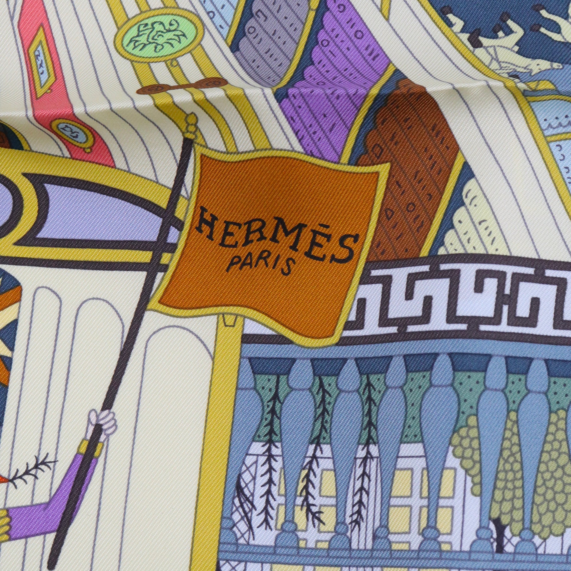 HERMÈS - Carré 90 Objets de Curiosité Hermès en soie multicolore