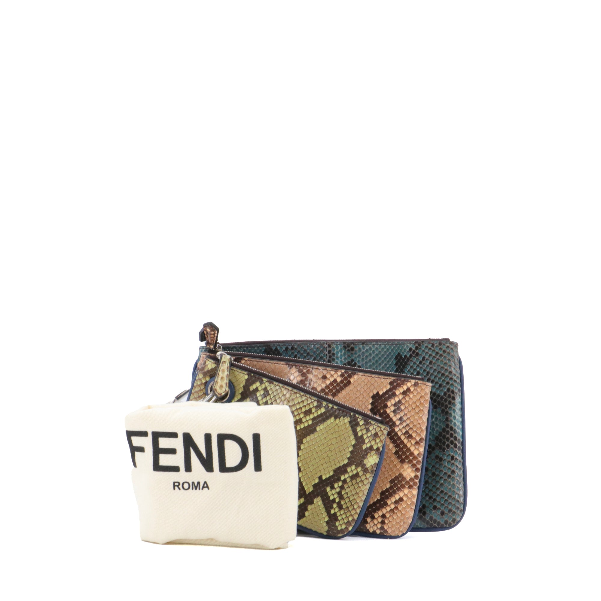 FENDI - Multi pochette Fendi en python tricolore