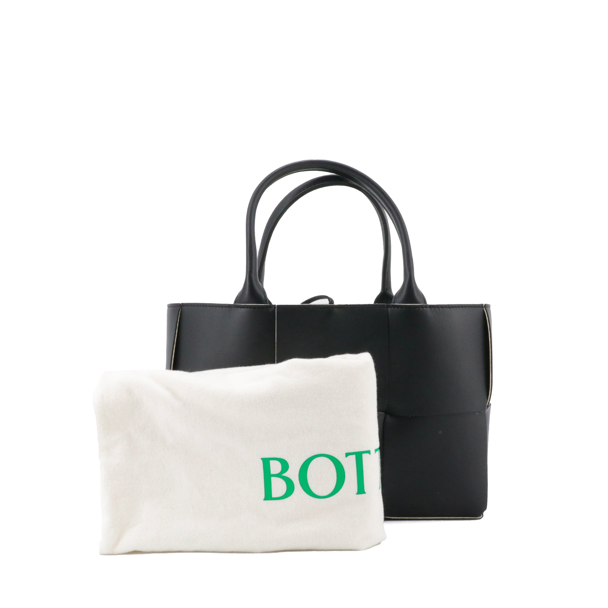 BOTTEGA VENETA - Bottega Veneta Arco PM handbag in black intrecciato leather