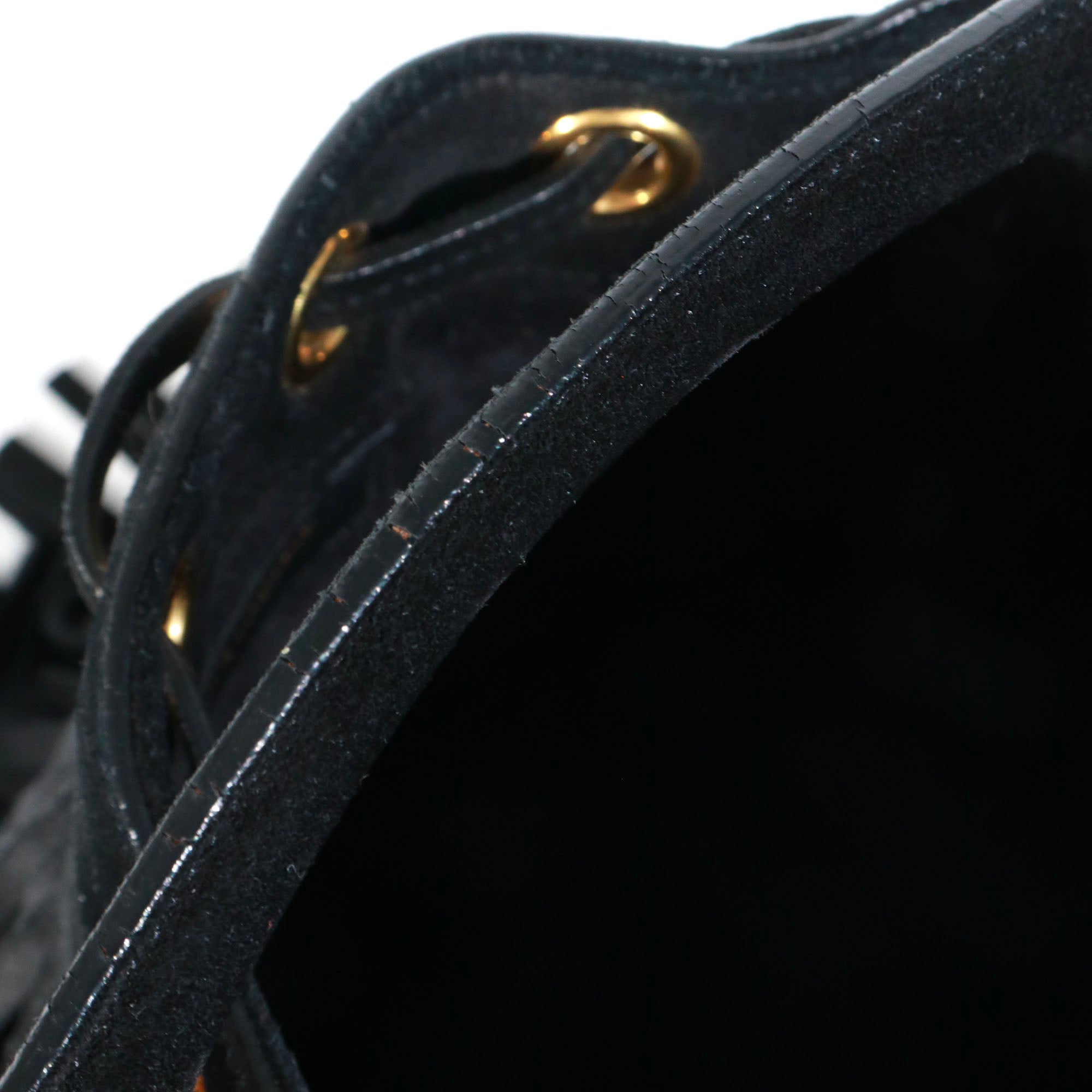 SAINT LAURENT - Sac à bandoulière Emmanuelle Saint Laurent à franges en daim noir