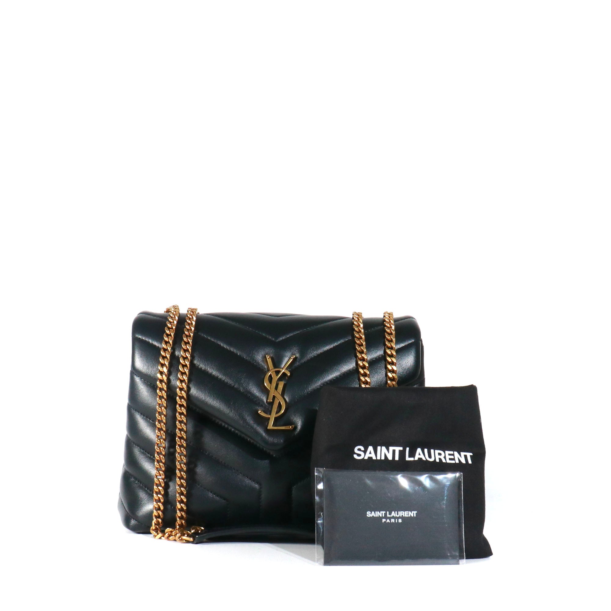 SAINT LAURENT - Sac à bandoulière Loulou small Saint Laurent en cuir matelassé noir