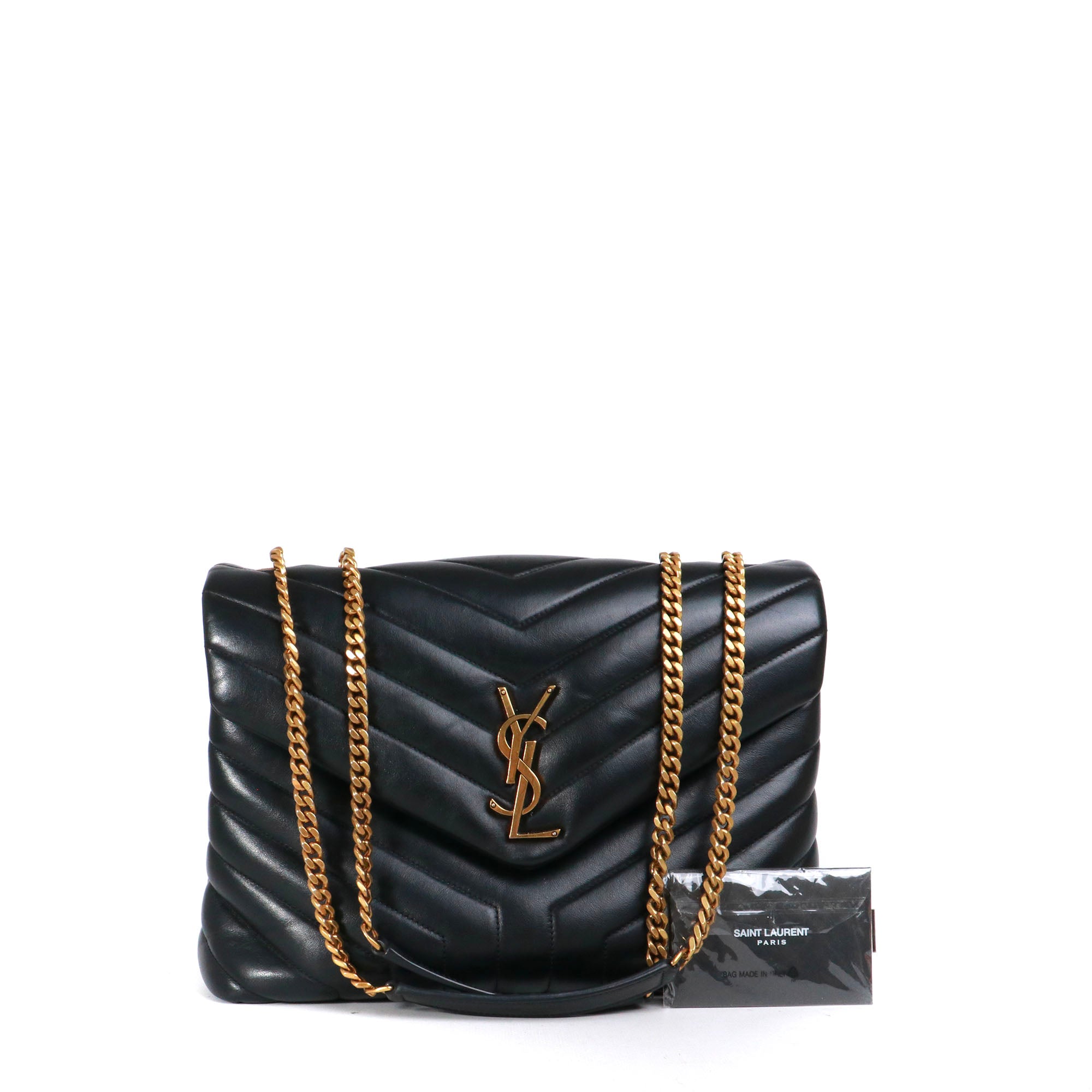 SAINT LAURENT - Sac à épaule Loulou medium Saint Laurent en cuir noir matelassé