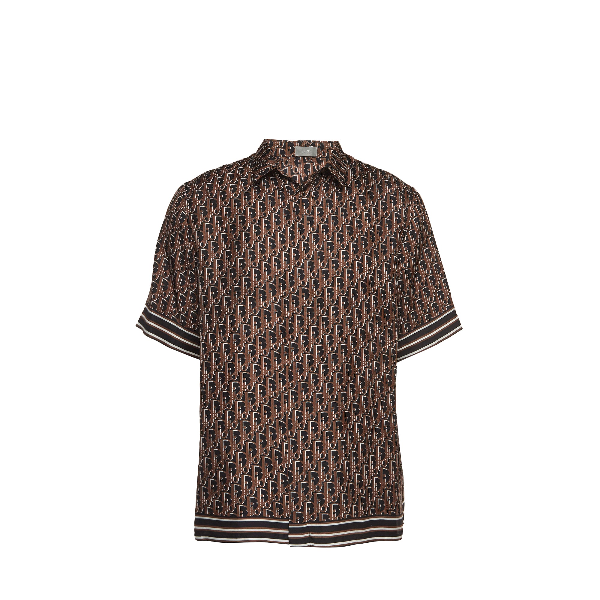 DIOR - Chemise à manches courtes Dior Oblique en soie (T40)