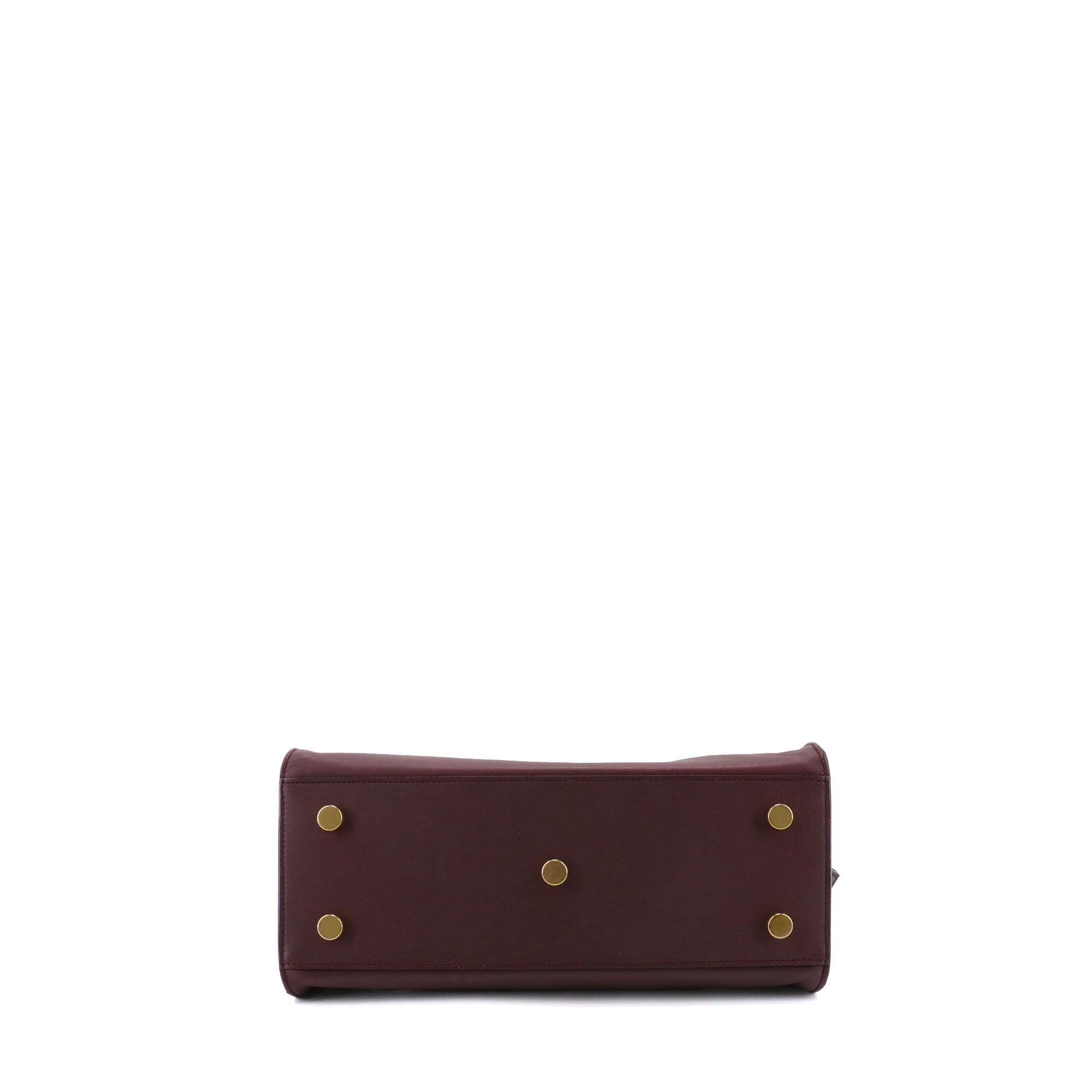 SAINT LAURENT - Sac à bandoulière Cabas Monogram Saint Laurent en cuir bordeaux